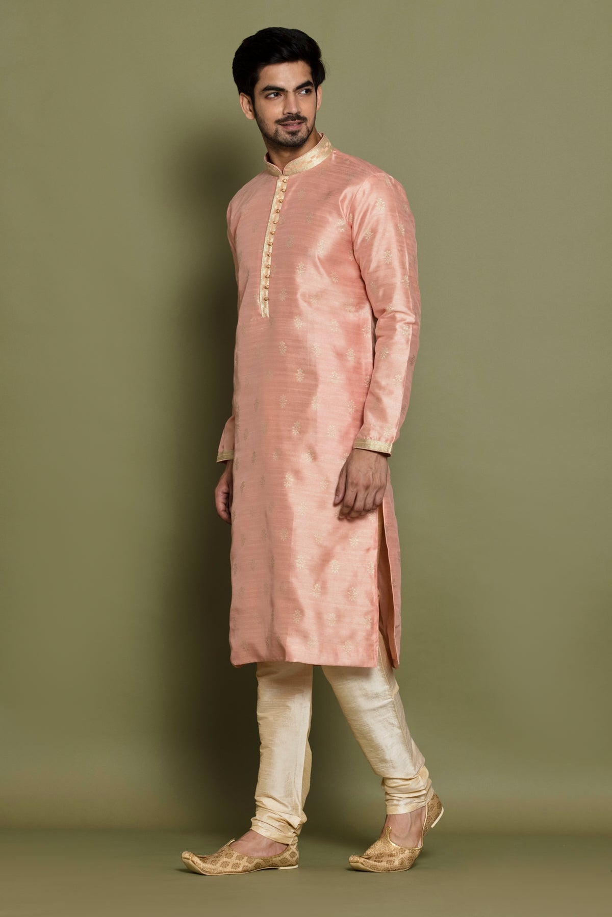 Light Peach Solid Kurta Set