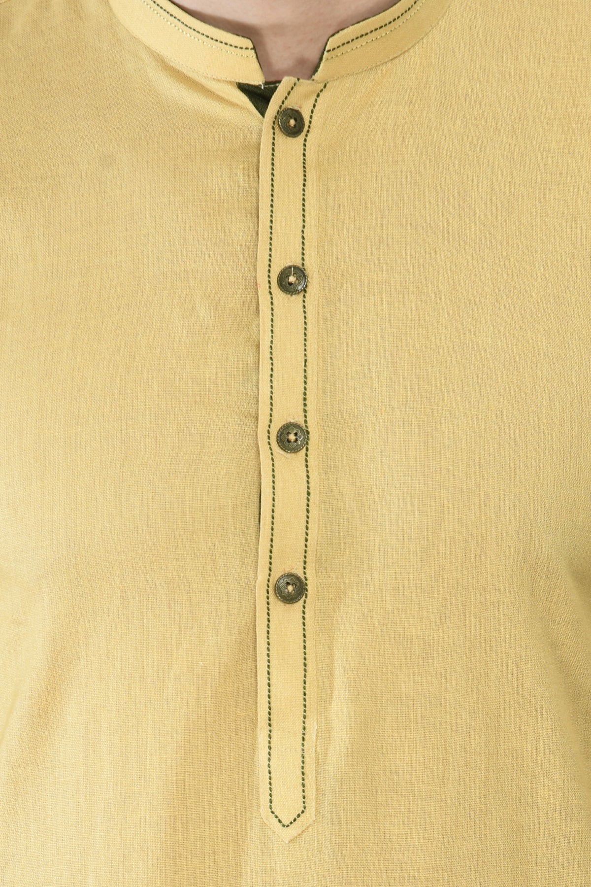 Beige Solid Kurta Set