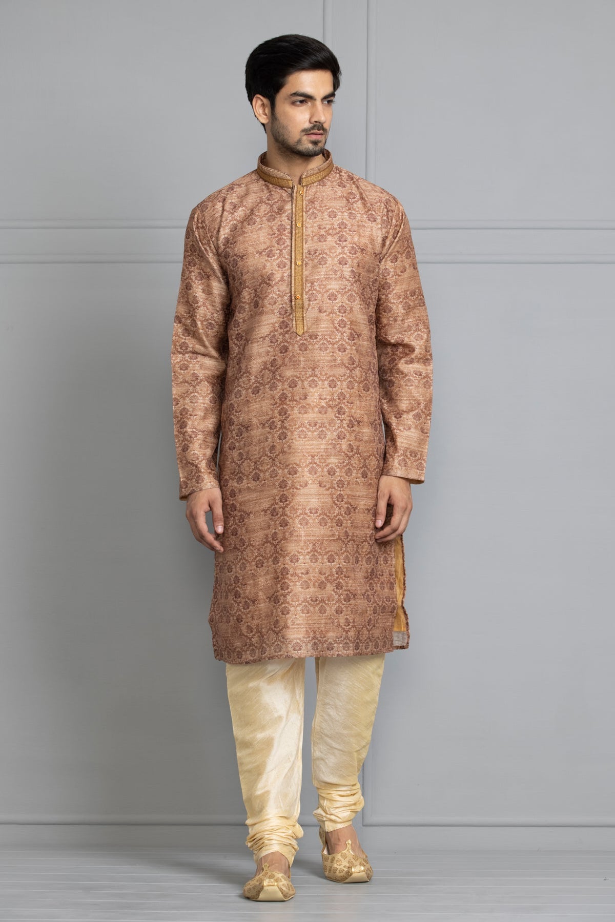 Brown Printed Kurta Set