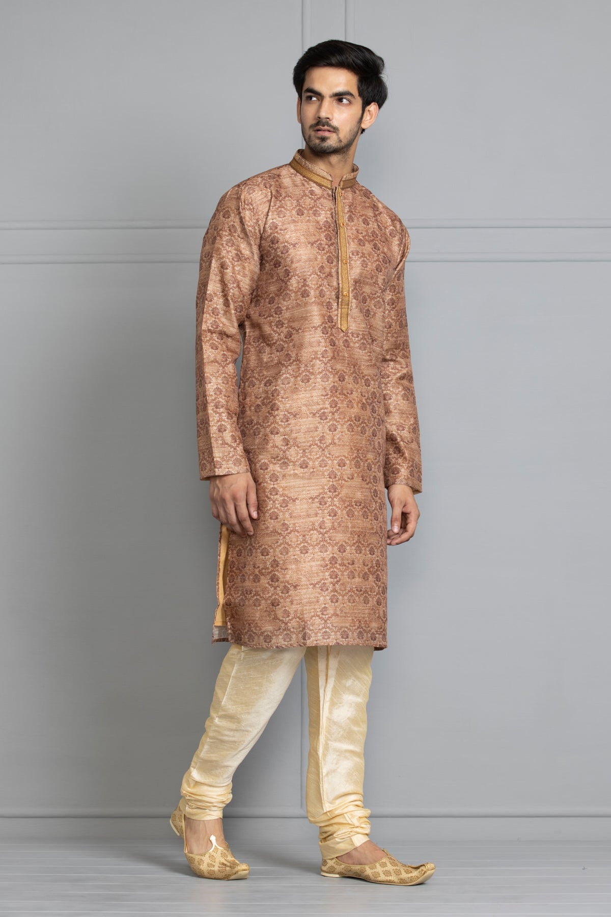 Brown Printed Kurta Set