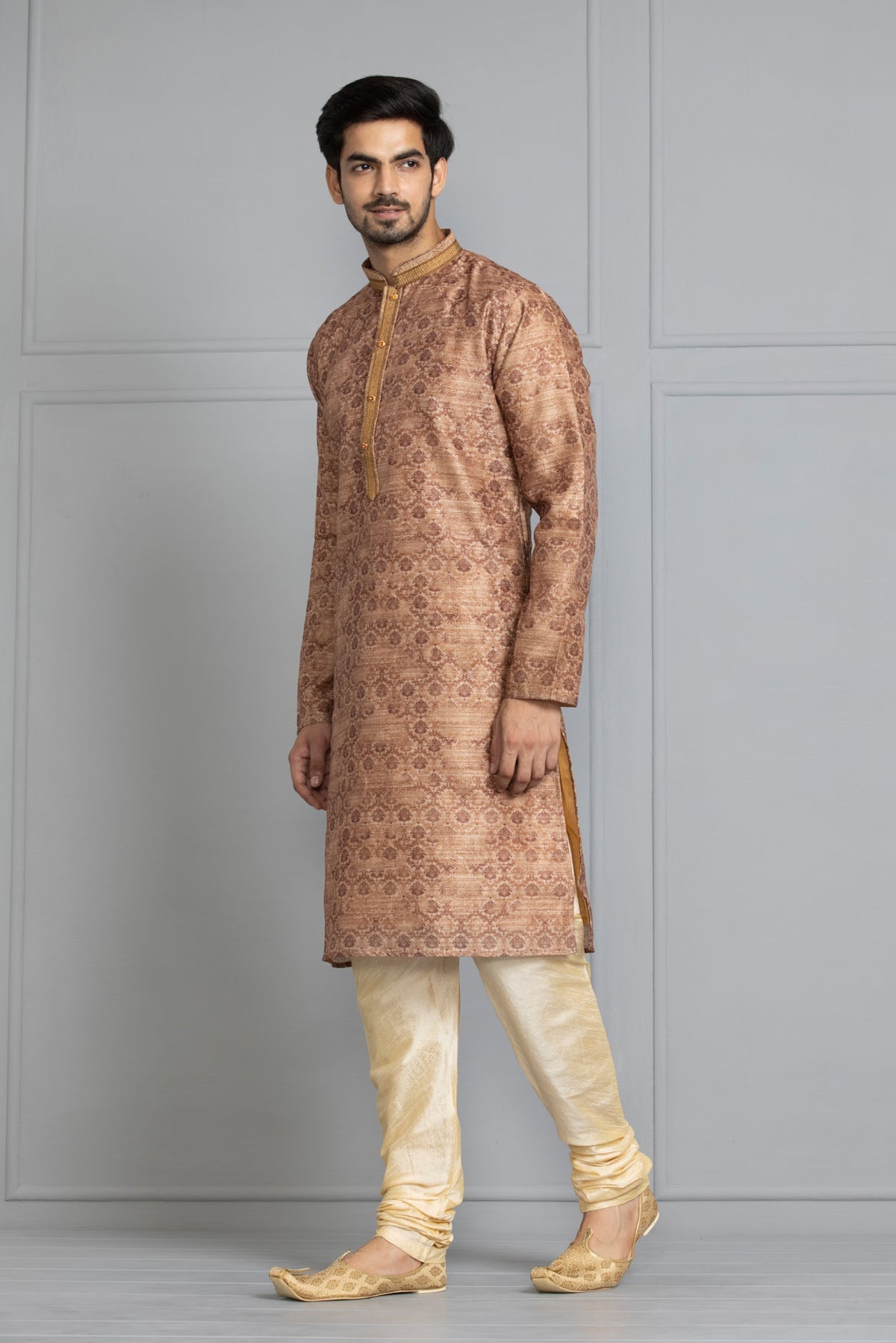 Brown Printed Kurta Set