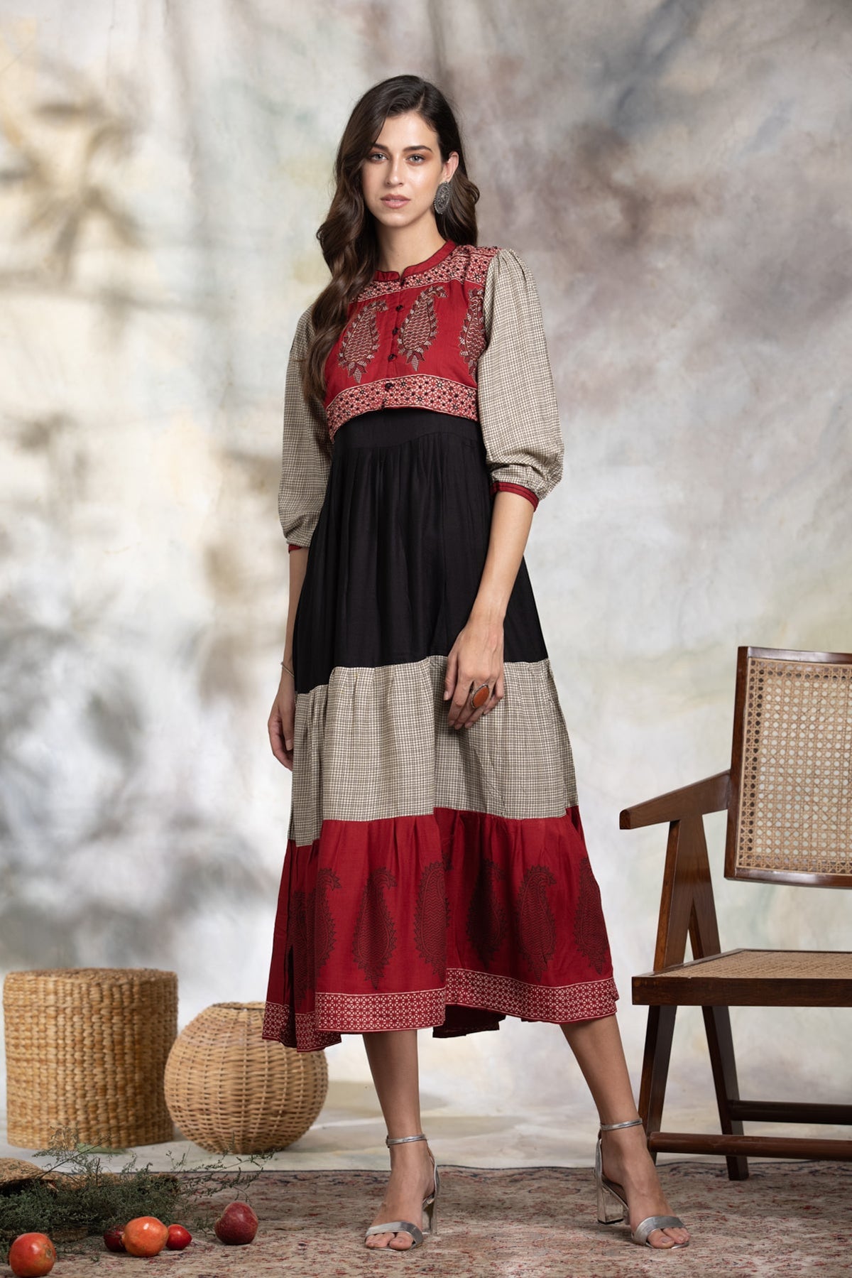 Multi Embroidered Jacket Dress