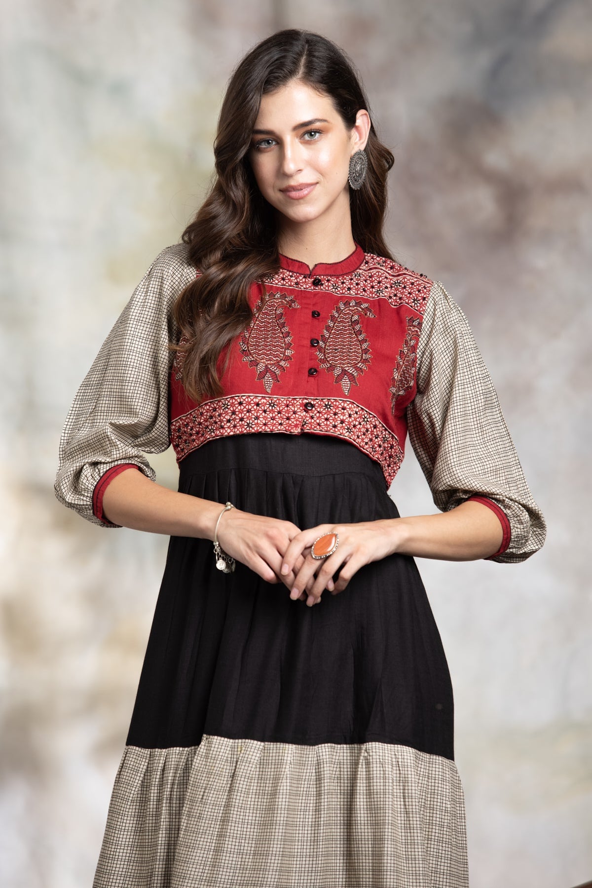 Multi Embroidered Jacket Dress