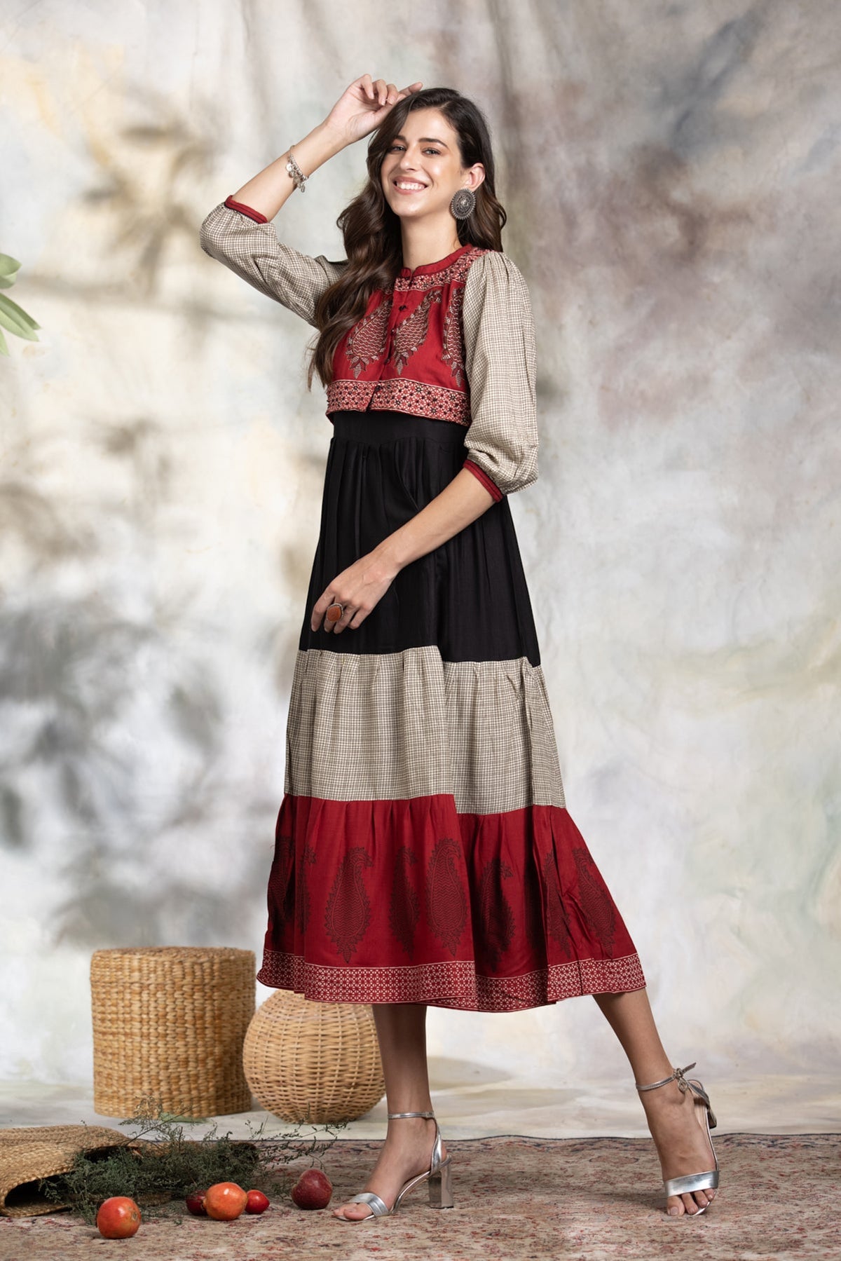 Multi Embroidered Jacket Dress