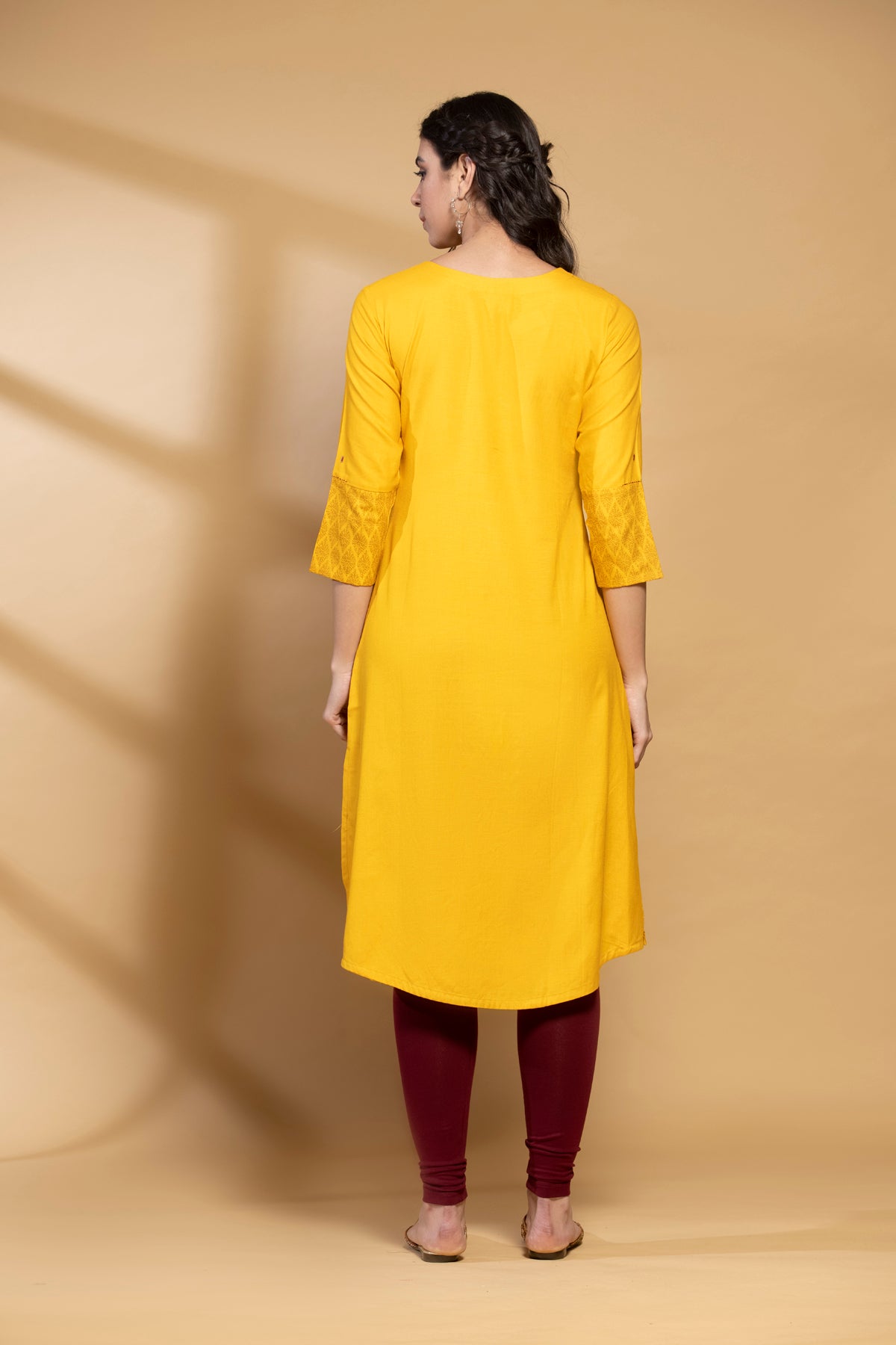 Yellow Printed Kurta