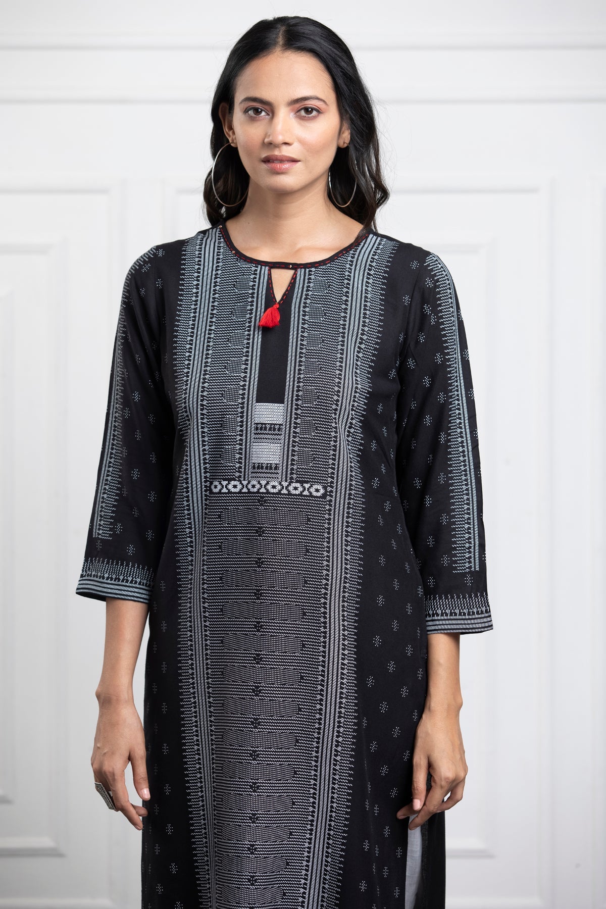 Black Printed Kurta