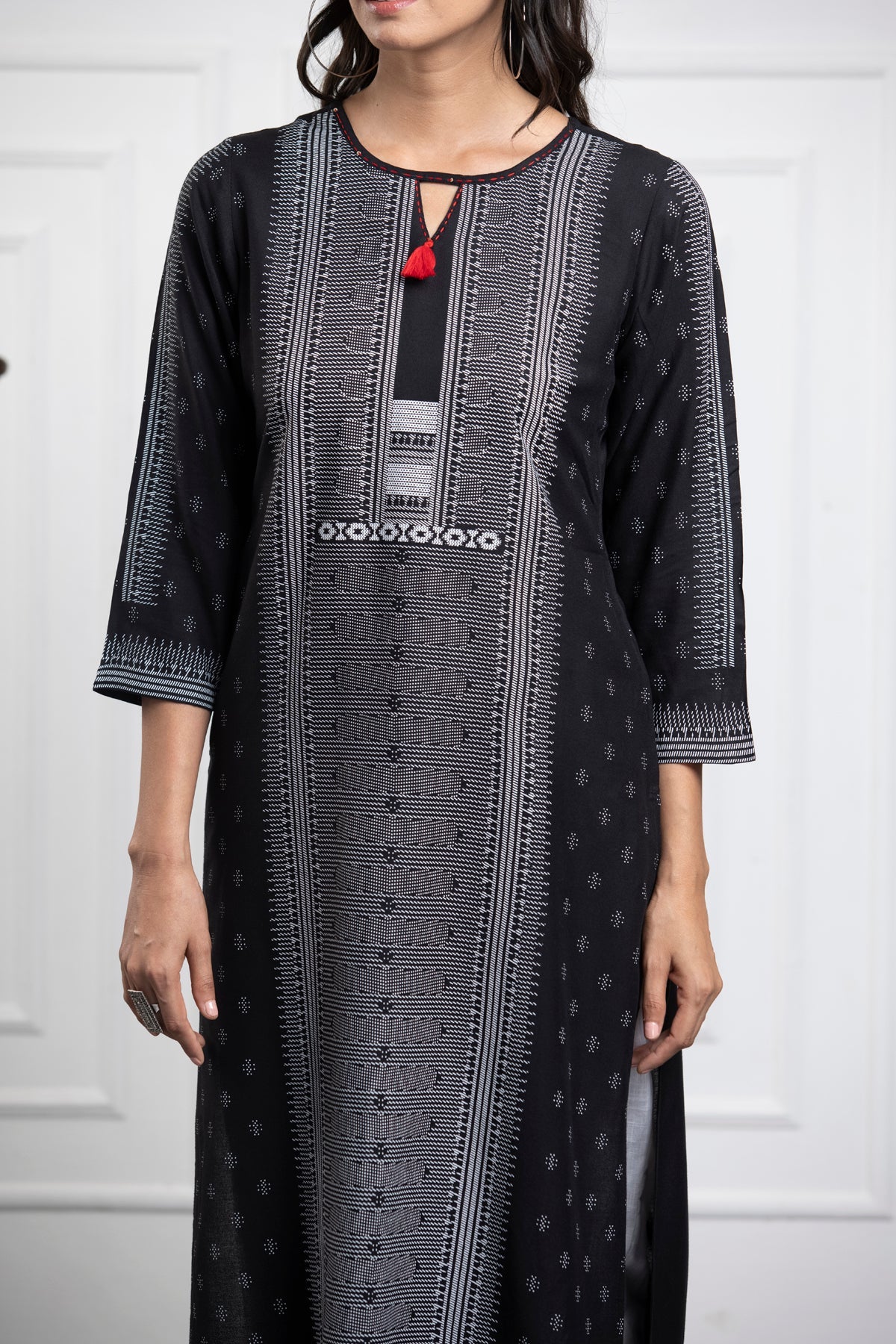 Black Printed Kurta