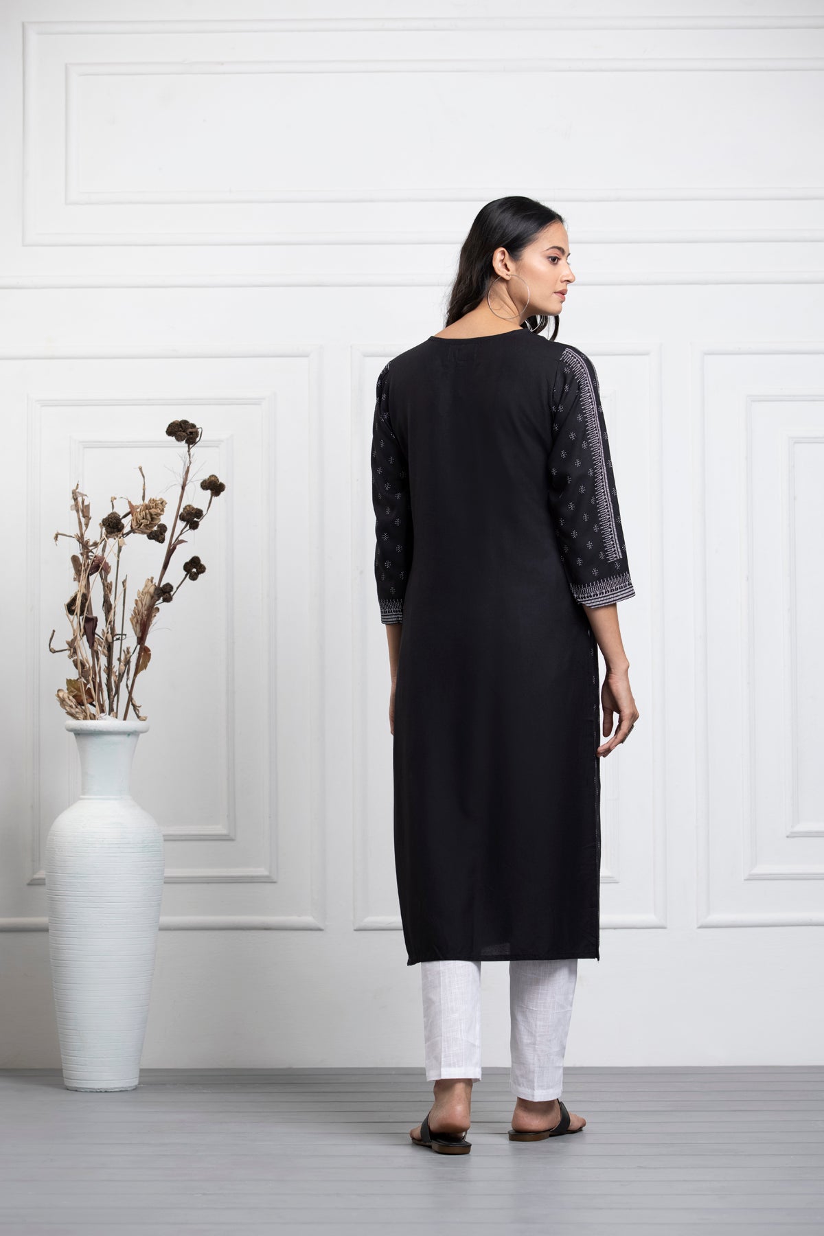 Black Printed Kurta