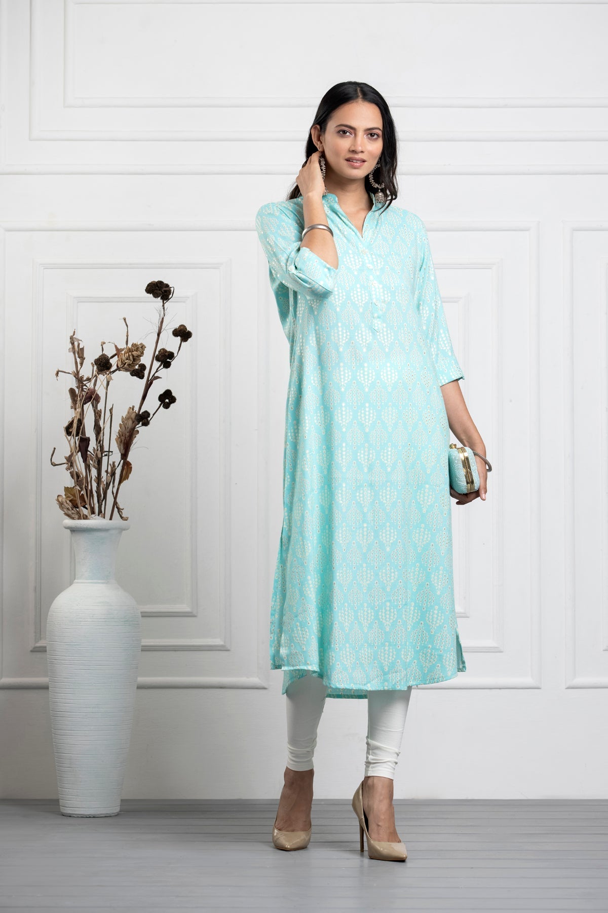 Green Printed Kurta