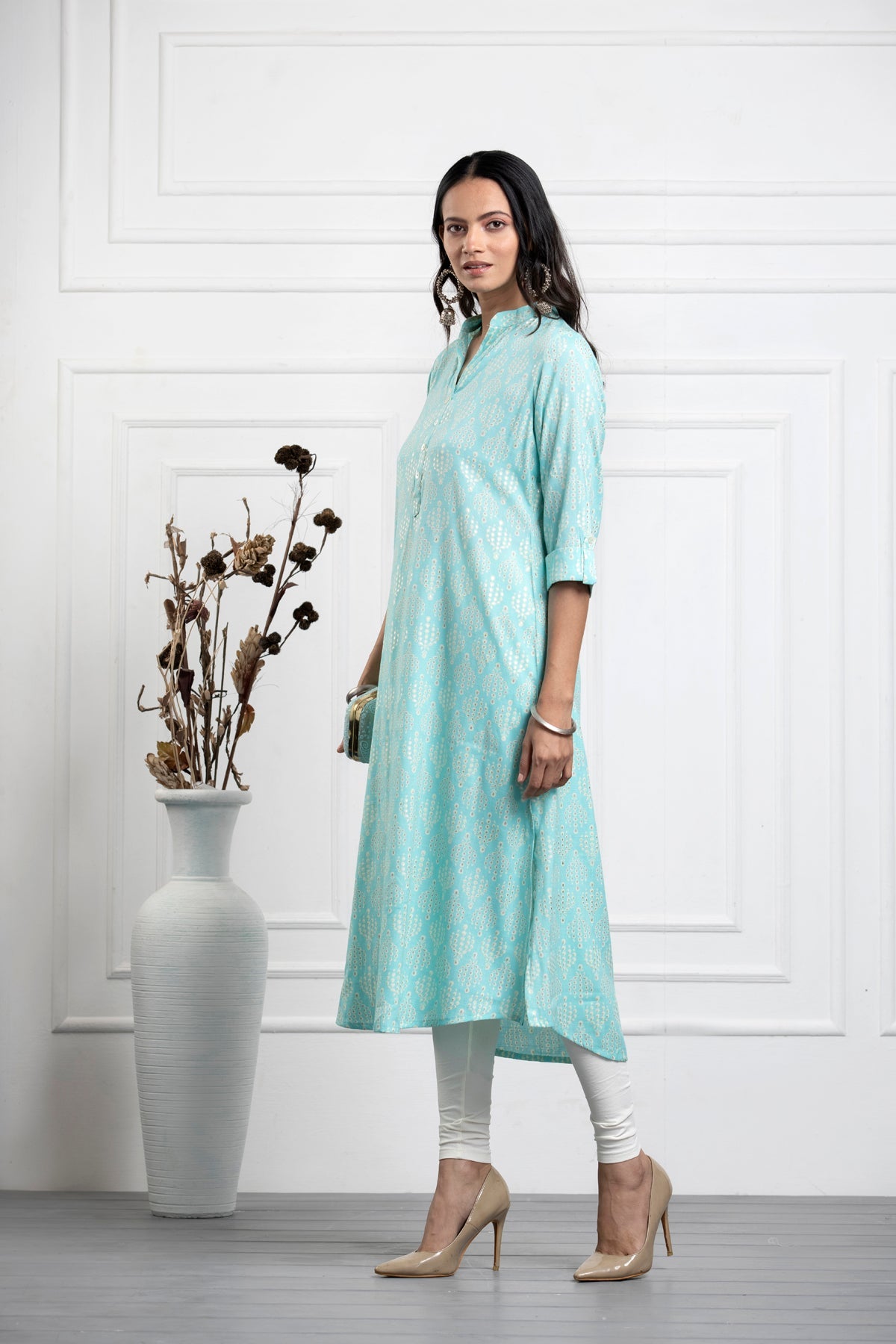 Green Printed Kurta