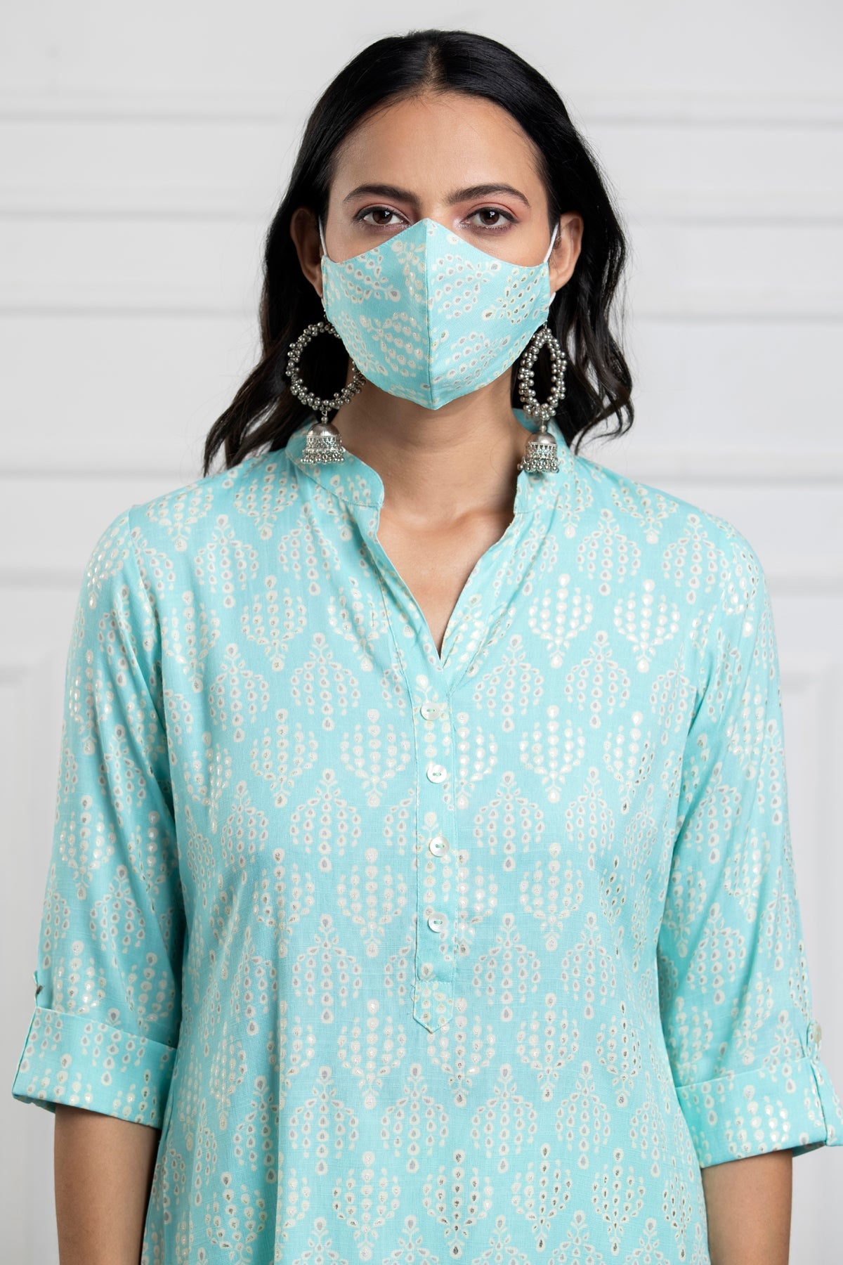 Green Printed Kurta