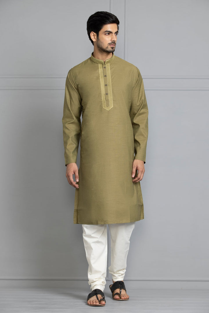 Green Self Design Kurta Set