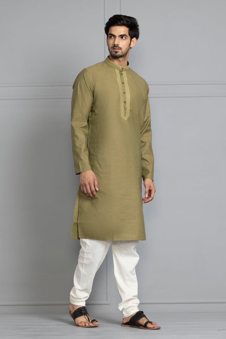 Green Self Design Kurta Set