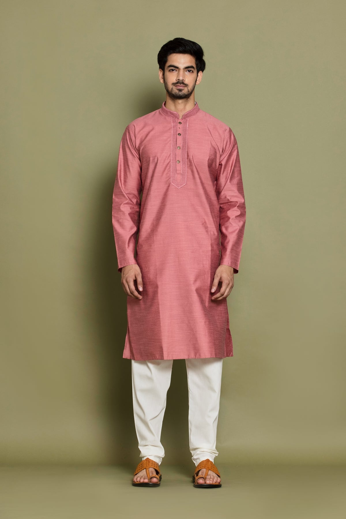 Onion Self Design Kurta Set