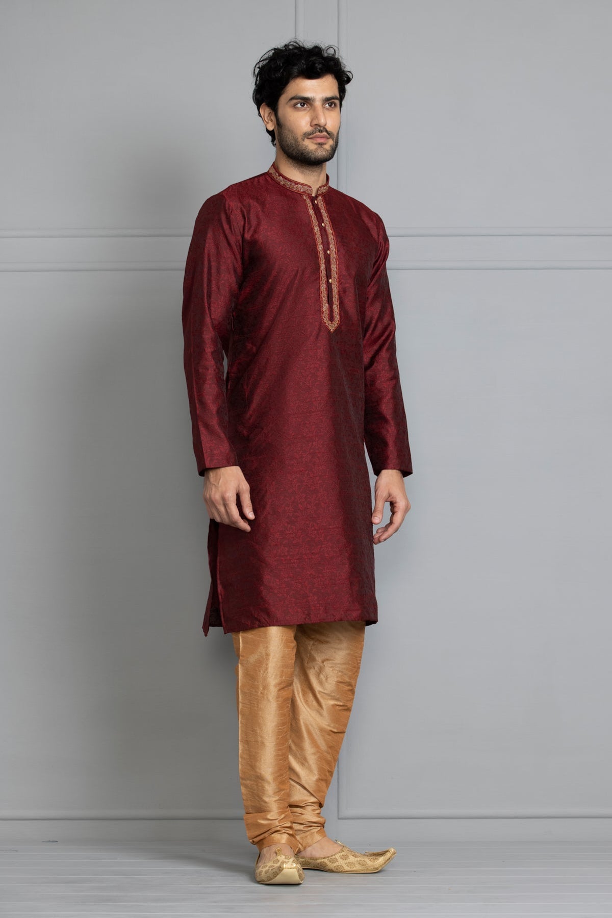 Maroon Printed Kurta Set