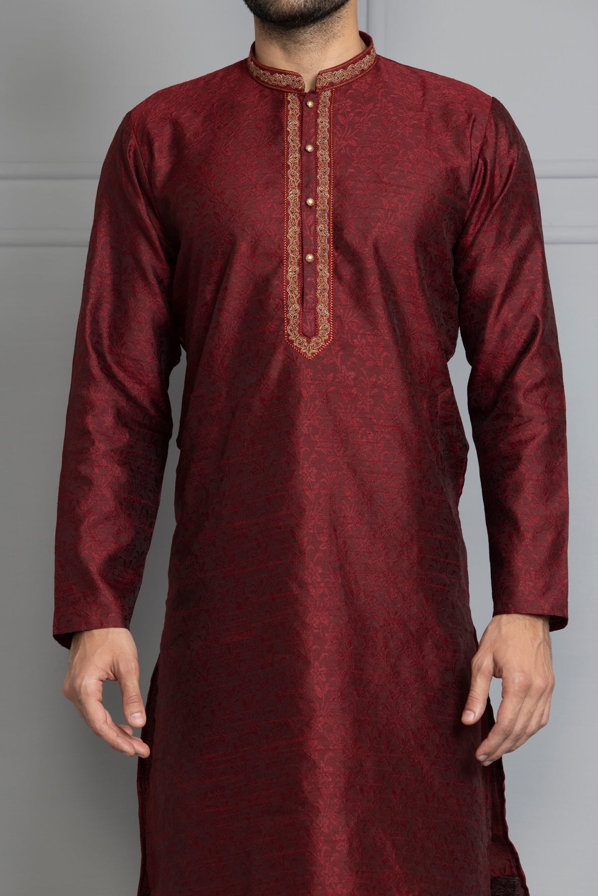 Maroon Printed Kurta Set