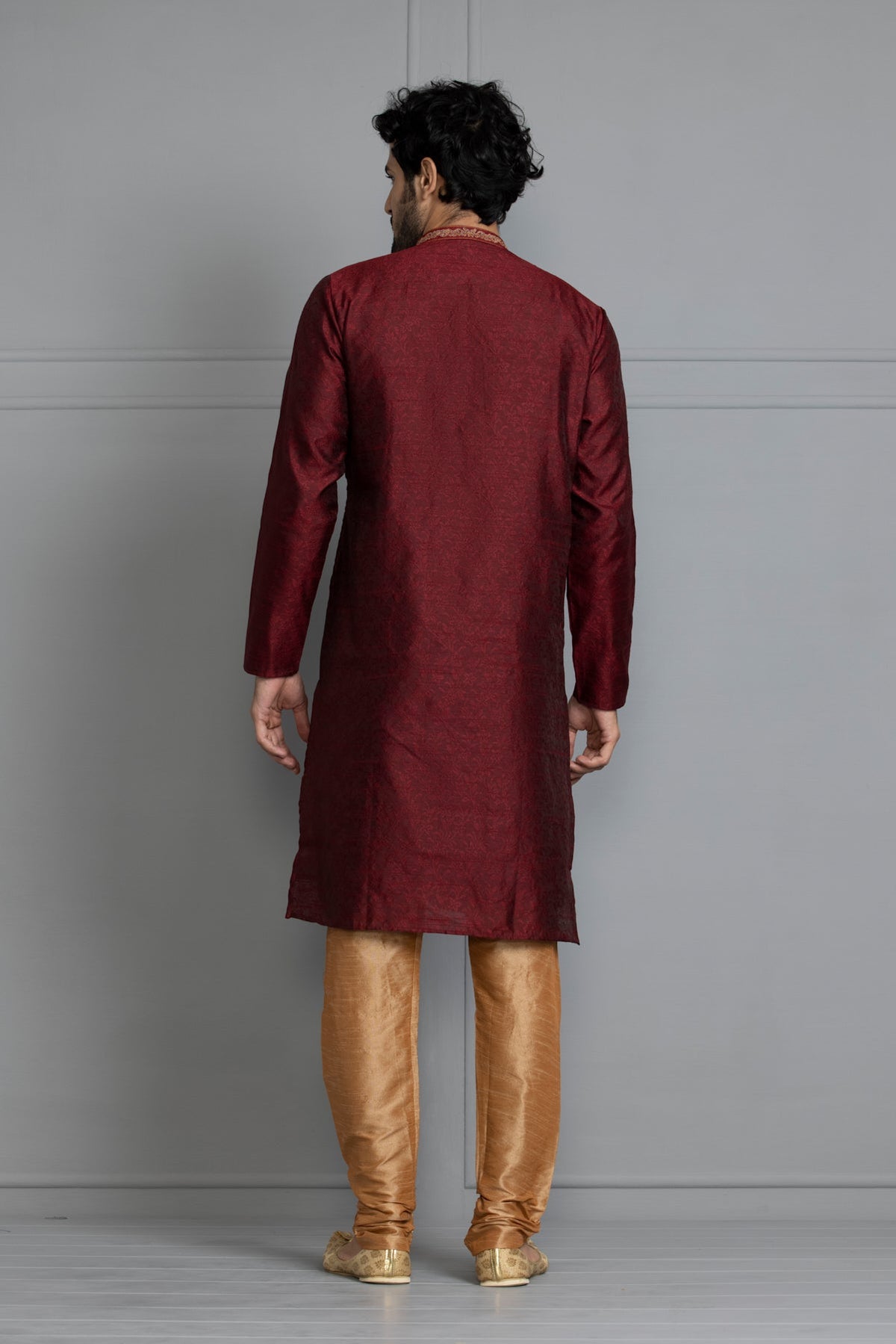 Maroon Printed Kurta Set