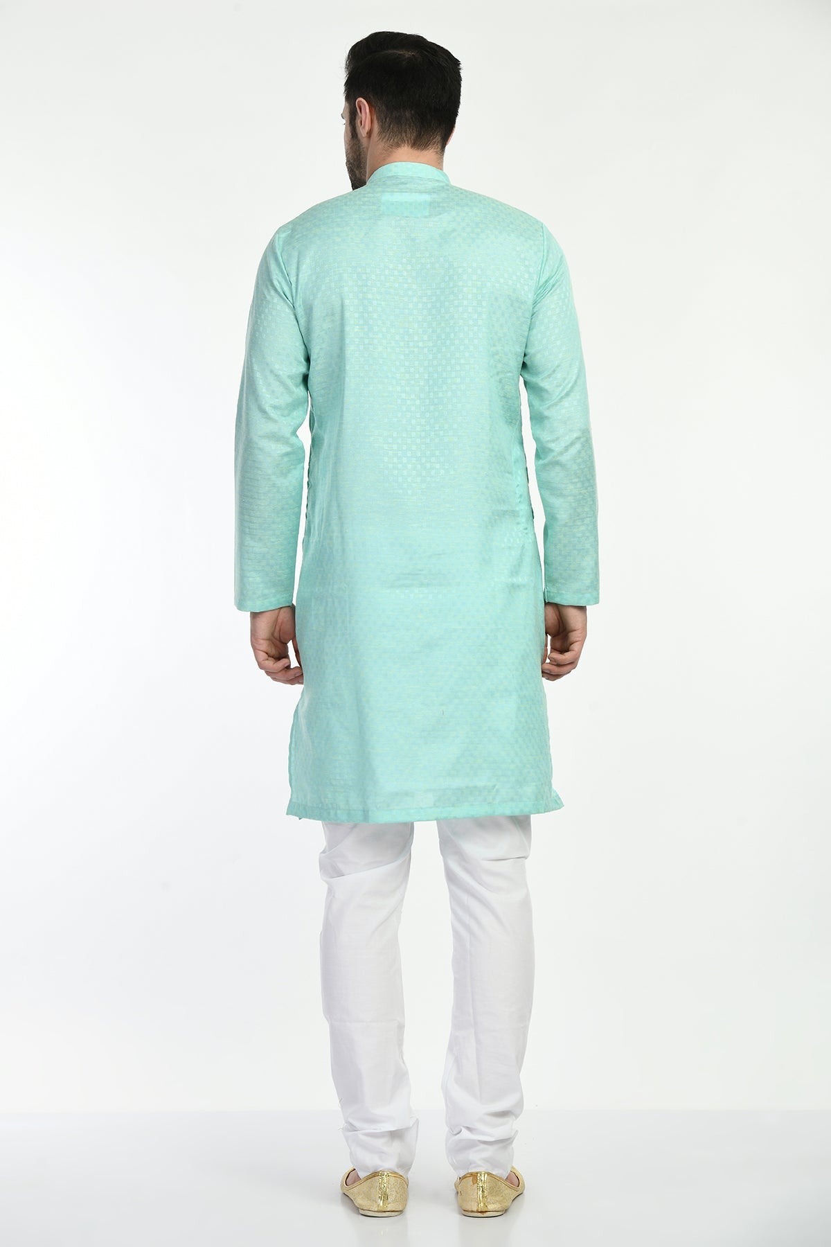 Green Self Design Kurta Set