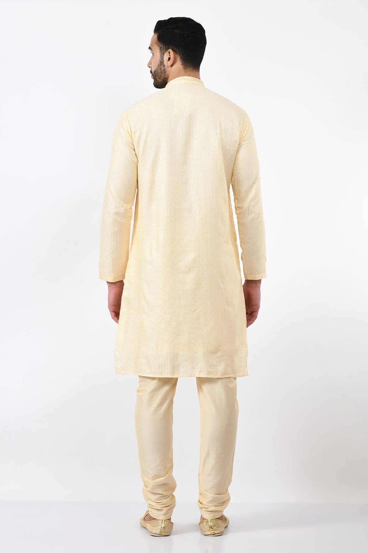 Cream-Coloured Ethnic Embellished Kurta Set