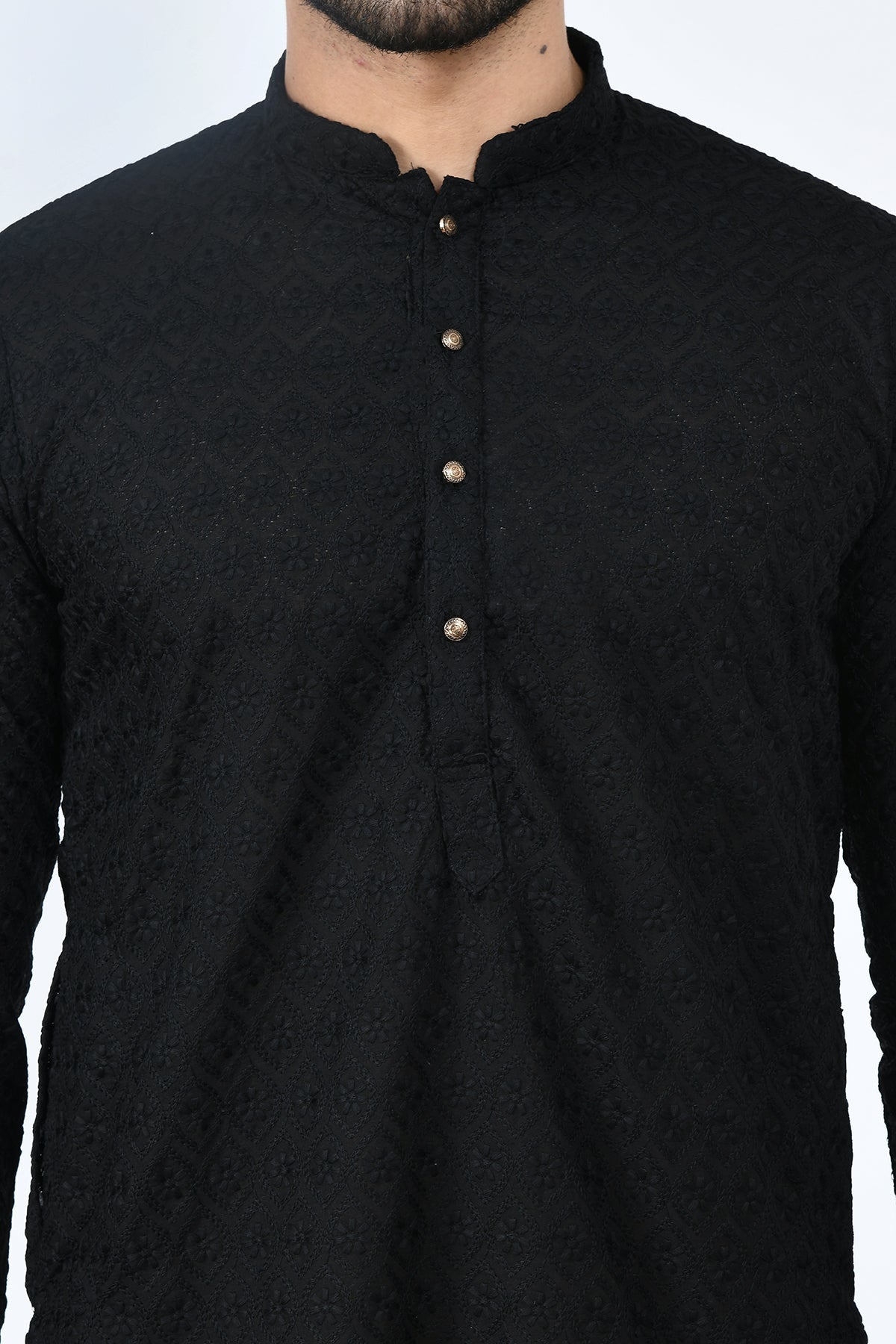 Black Chikankari Embroidered Kurta Set