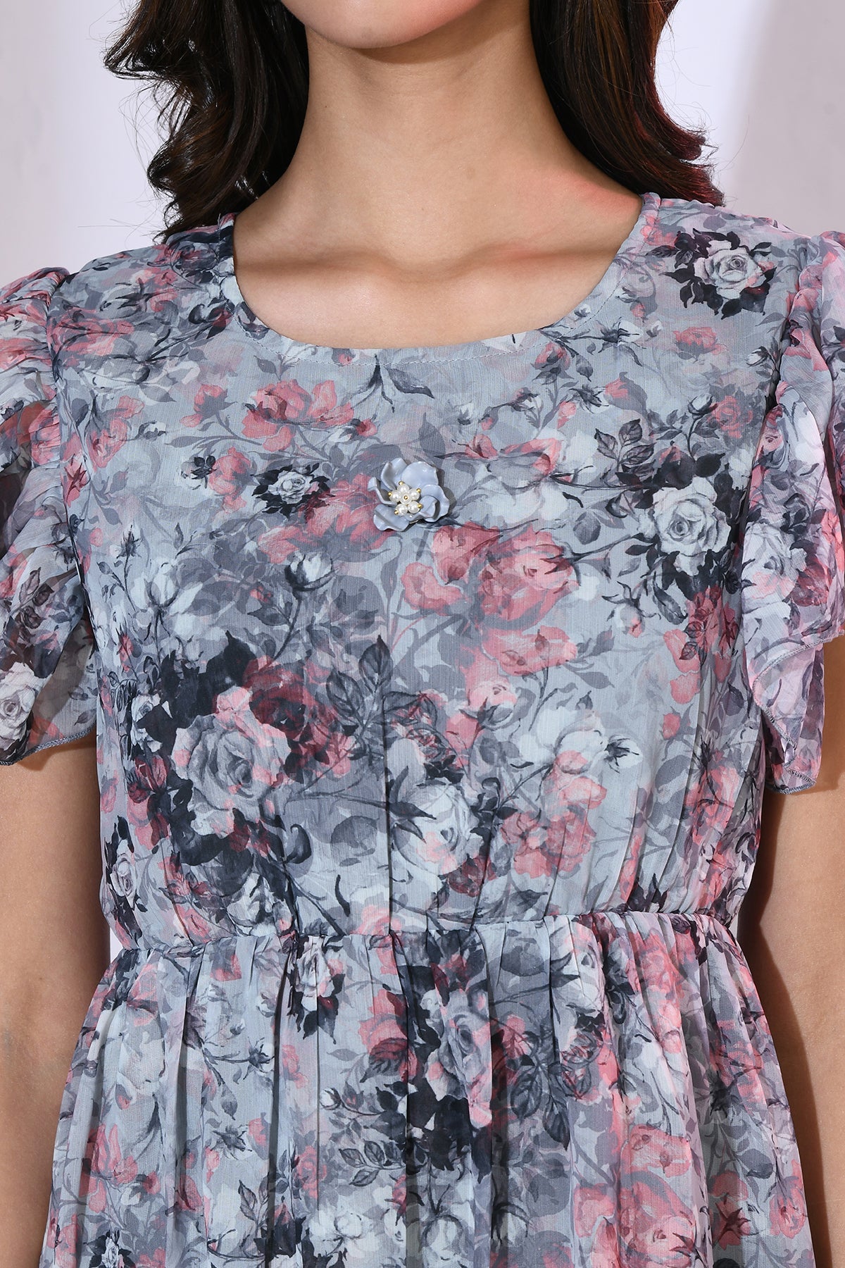 Multi Printed Frill Dress