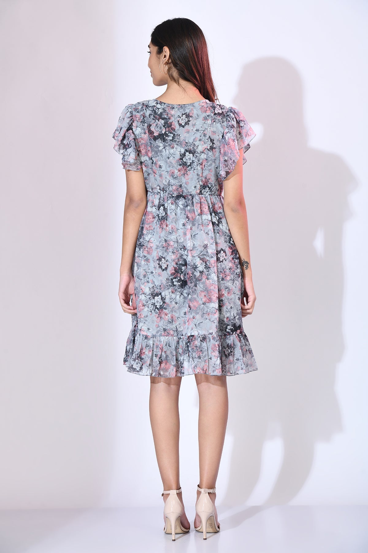 Multi Printed Frill Dress
