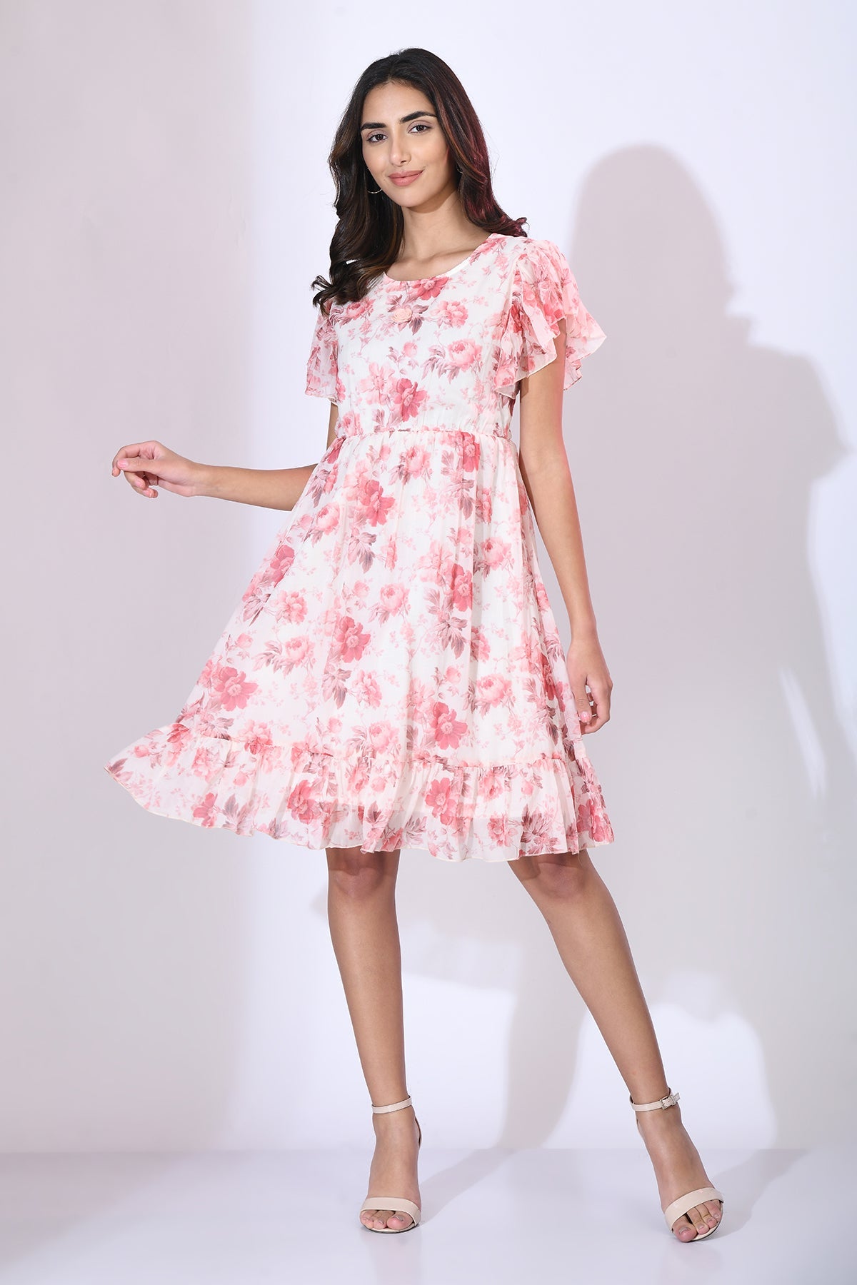 Multi Printed Frill Dress