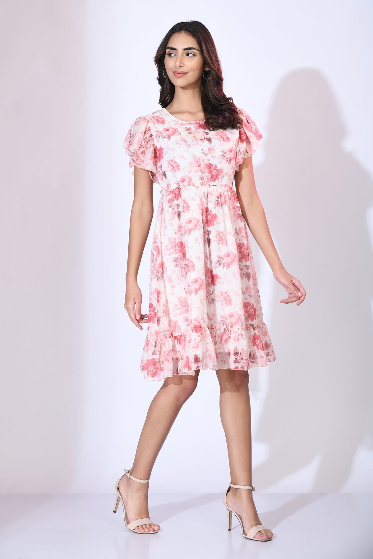 Multi Printed Frill Dress