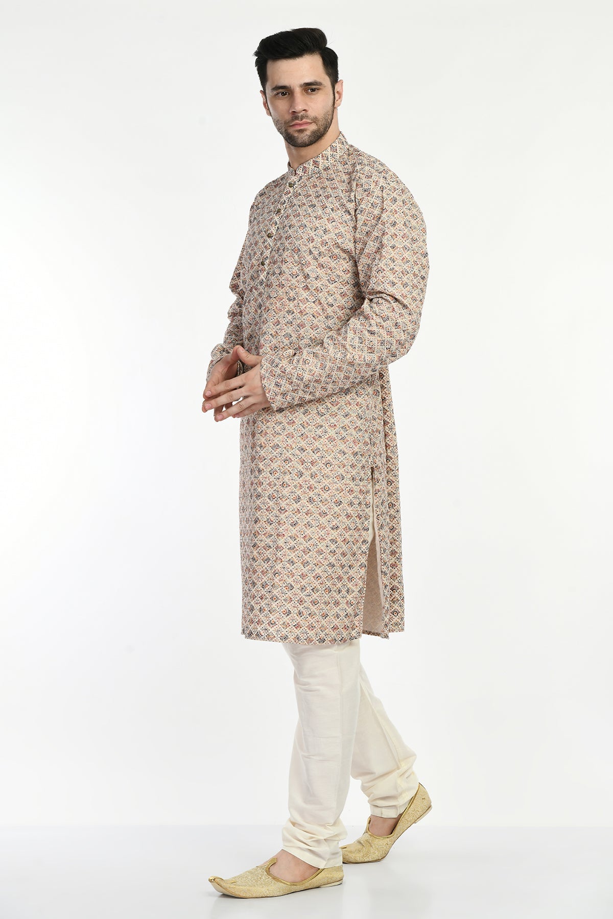 Multi-Coloured Embroidered Kurta Set