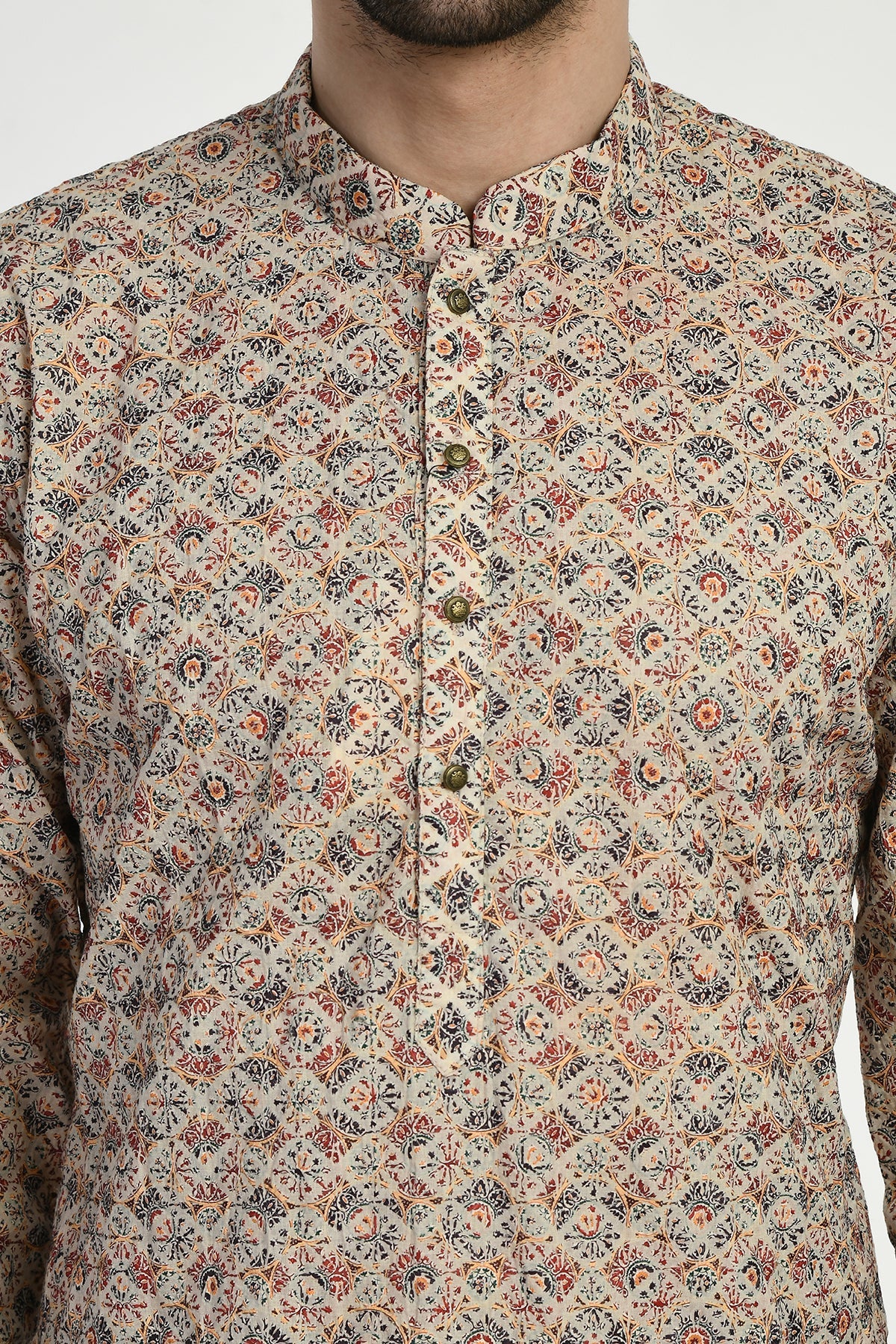 Multi-Coloured Embroidered Kurta Set