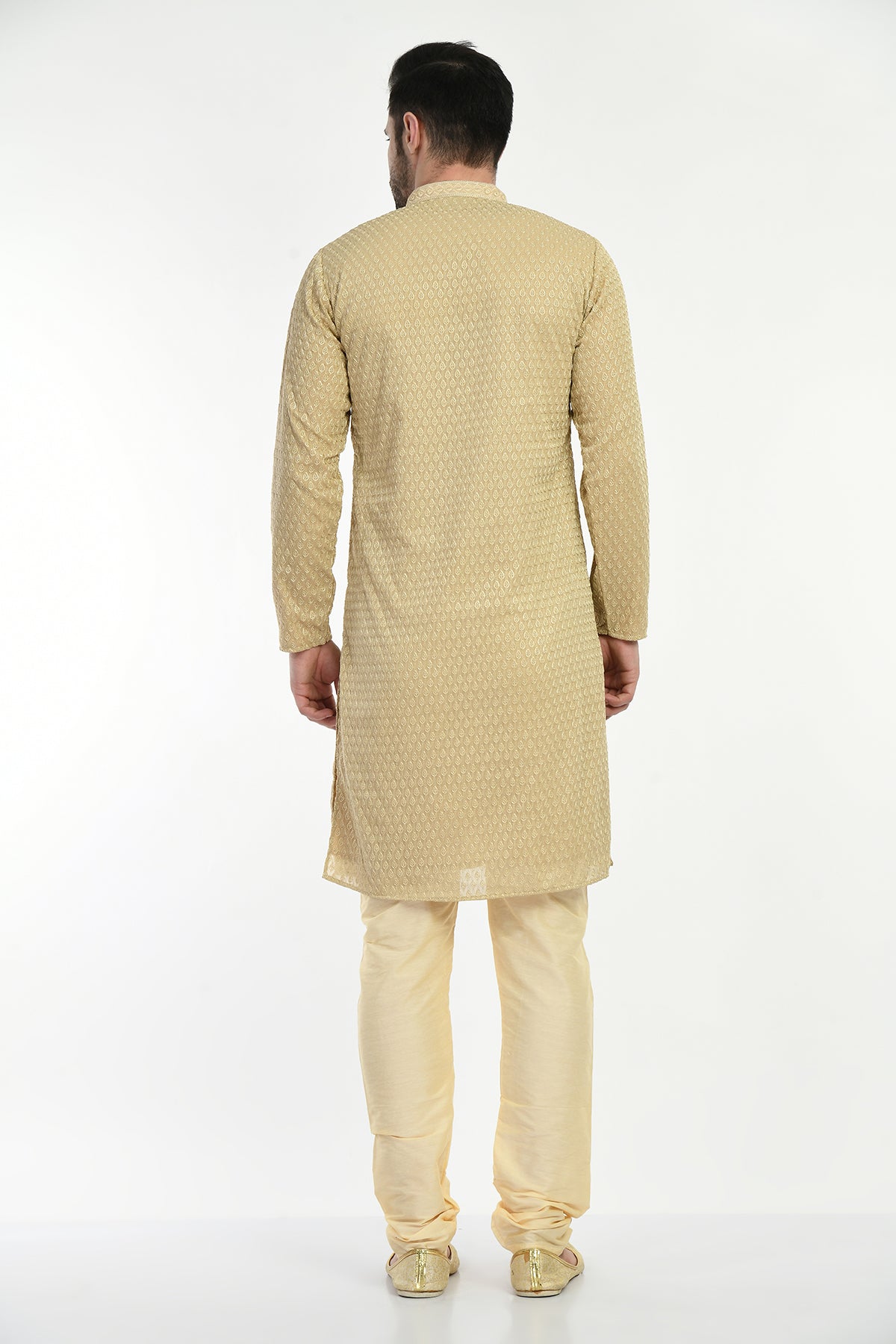 Beige Embroidered Kurta Set