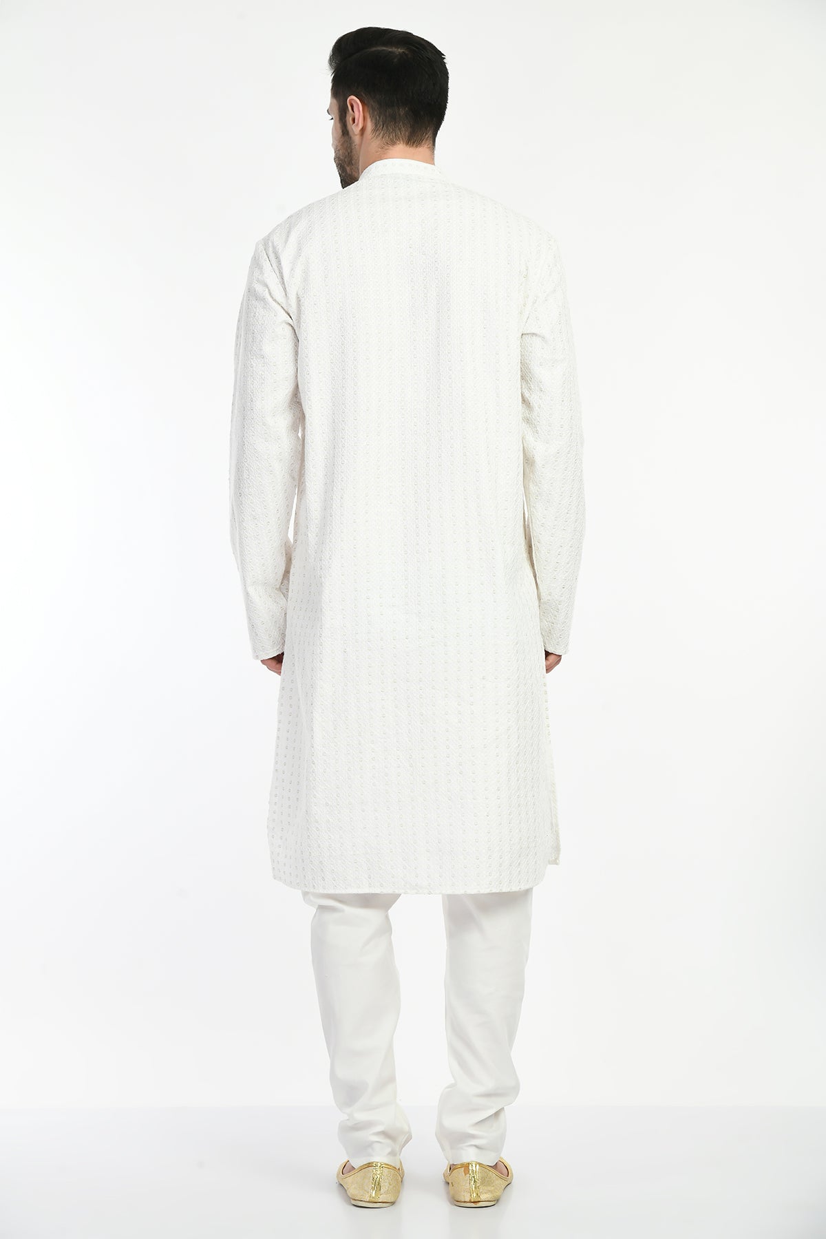 White Embellished Kurta Set