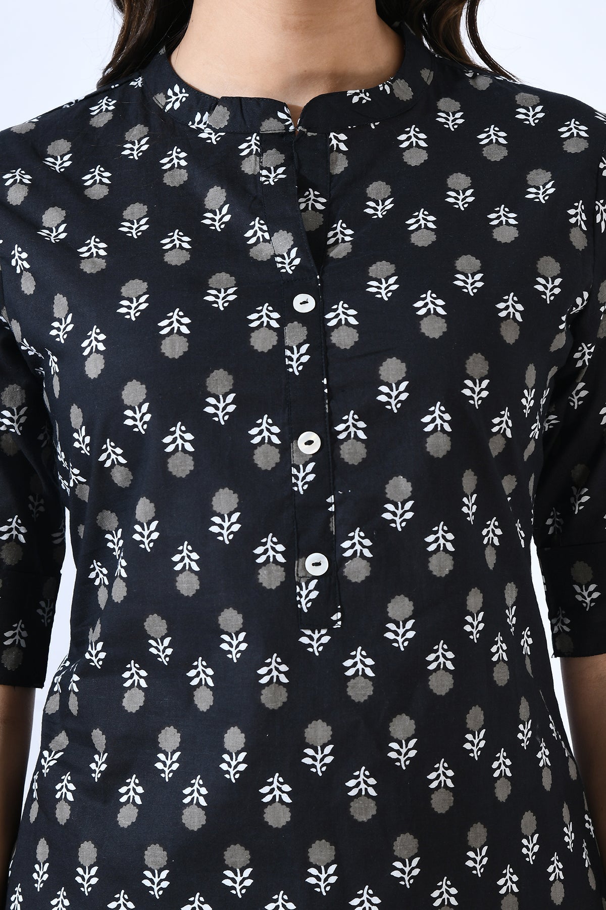 Black Ethnic Printed Top
