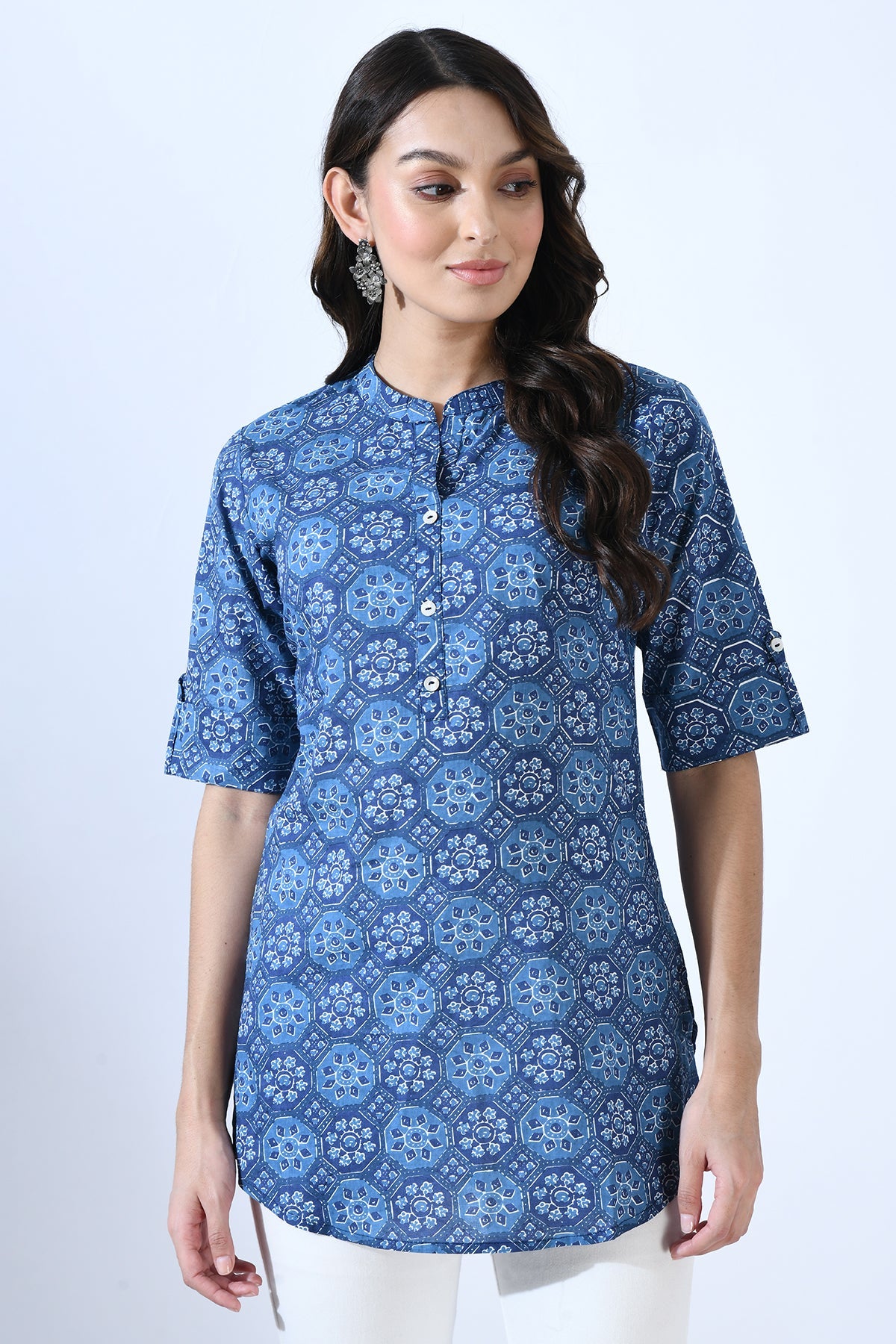 Blue Ethnic Printed Top