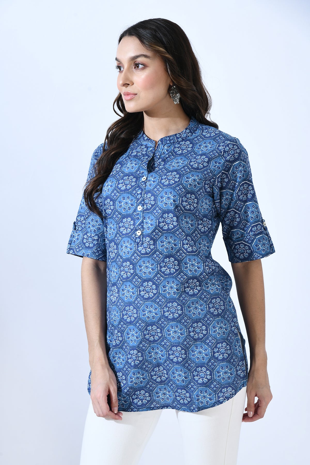 Blue Ethnic Printed Top