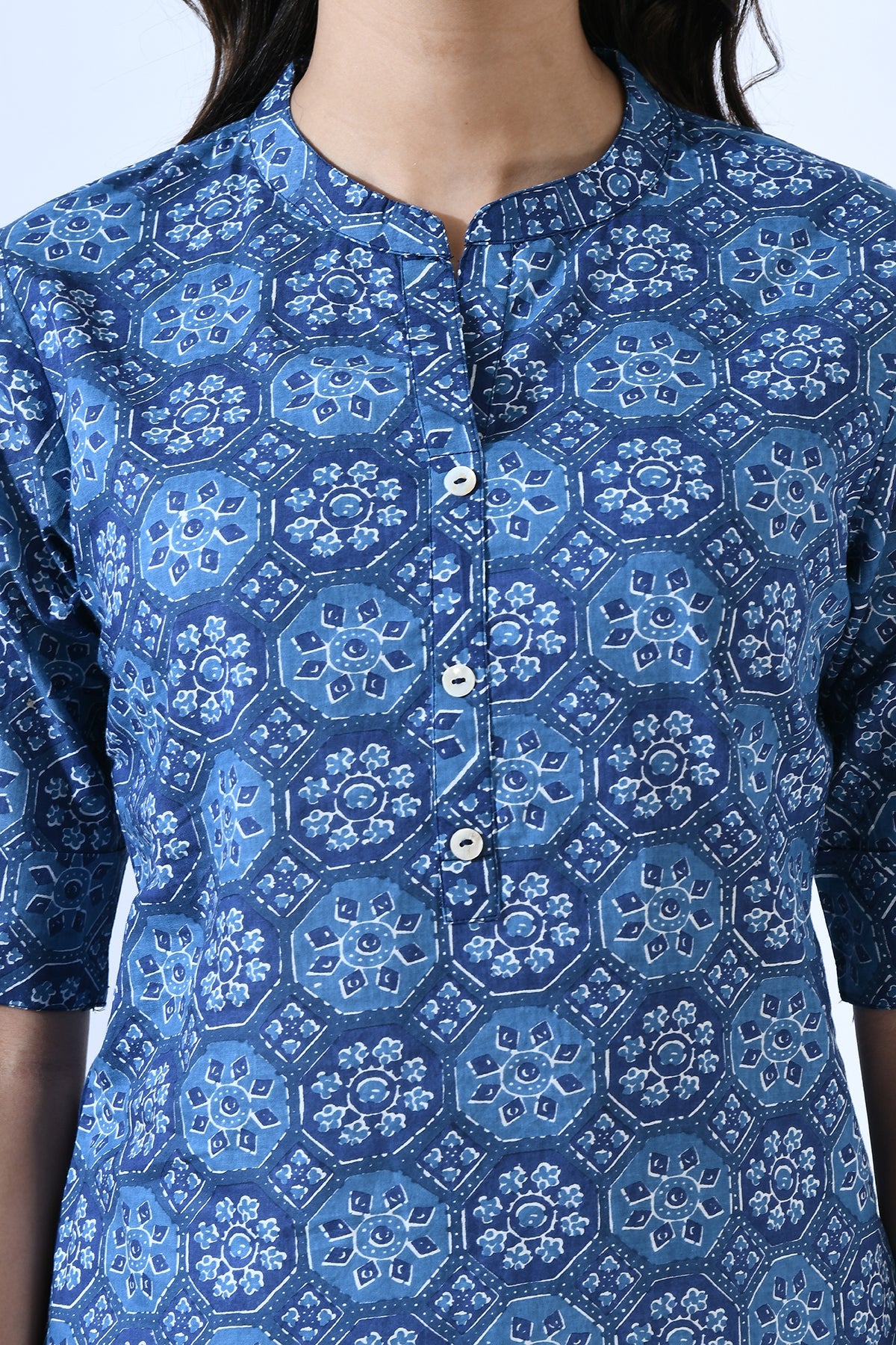 Blue Ethnic Printed Top