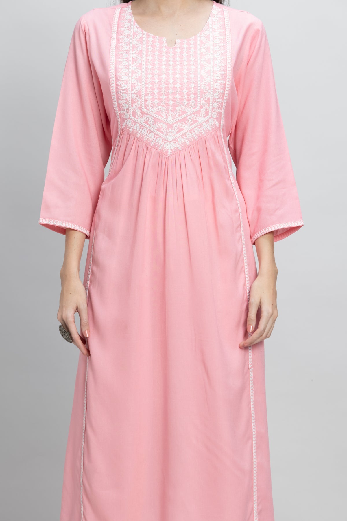 Pink Embroidered Kurta