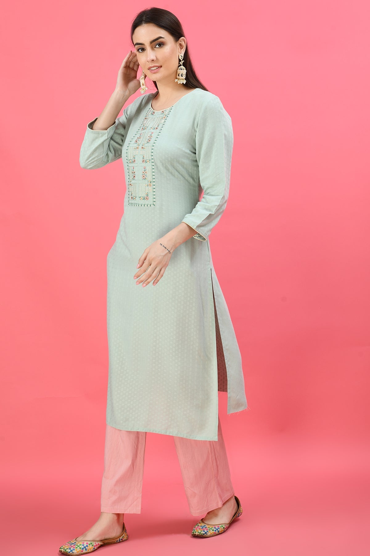 Mint Green Straight Kurta