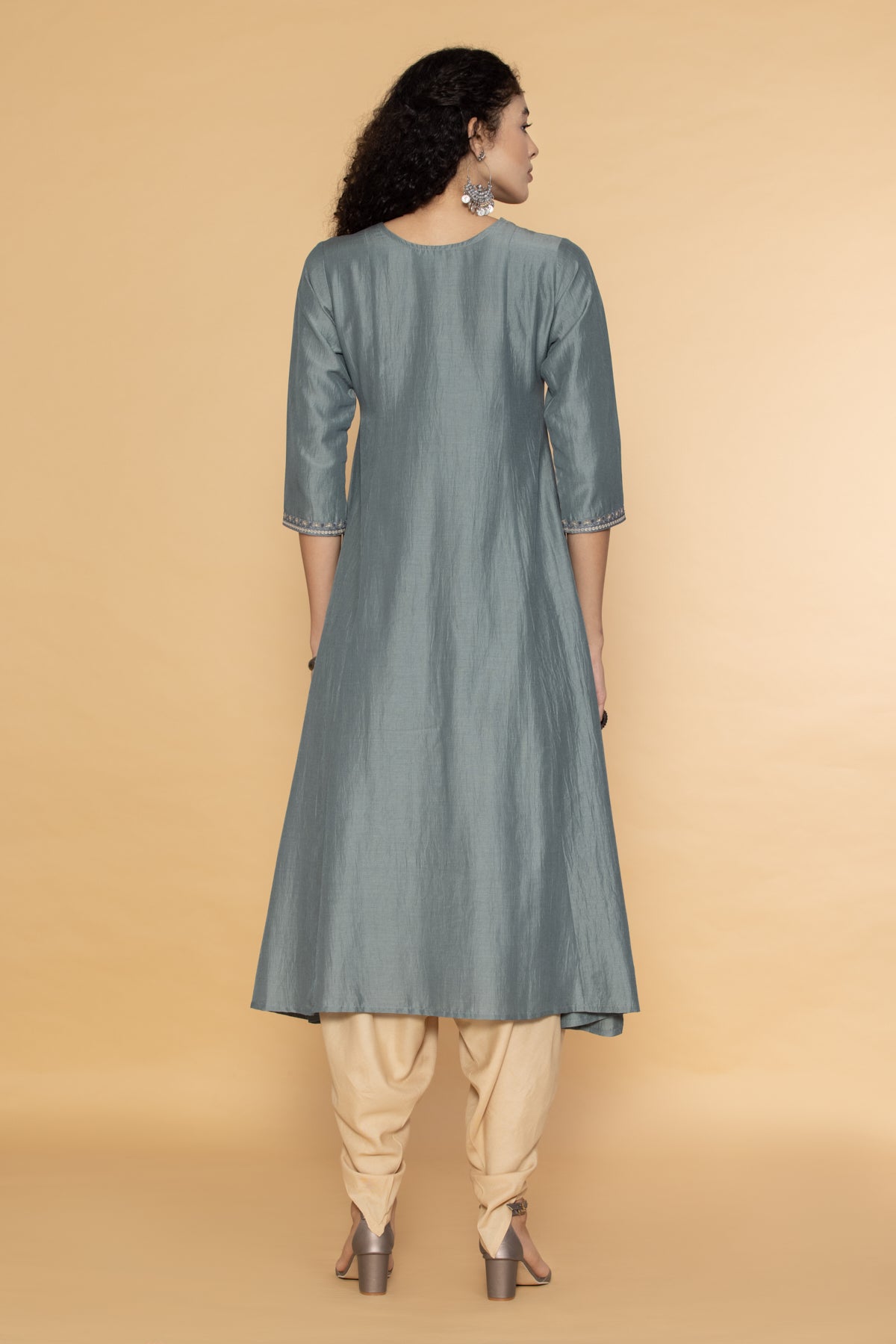 Grey Embroidered Dress