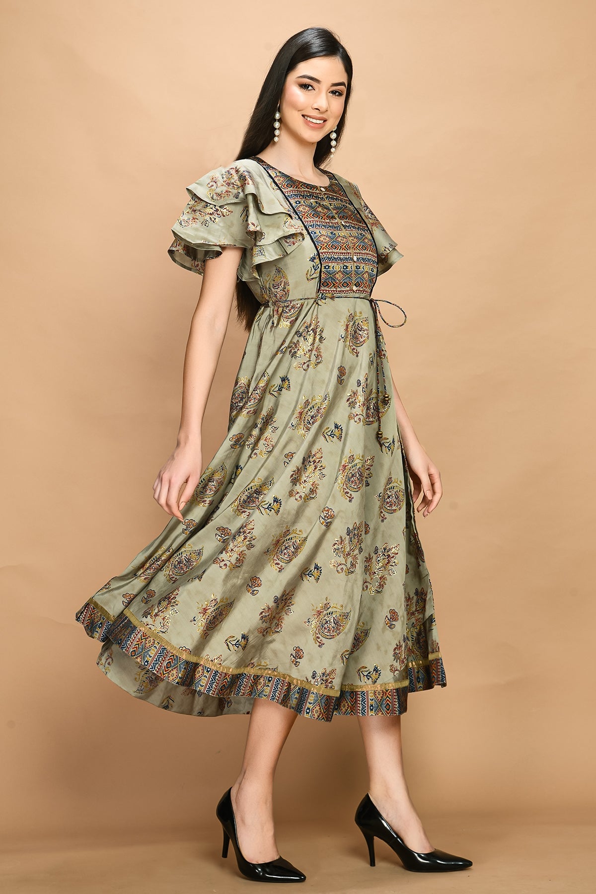 Grey Printed Dress