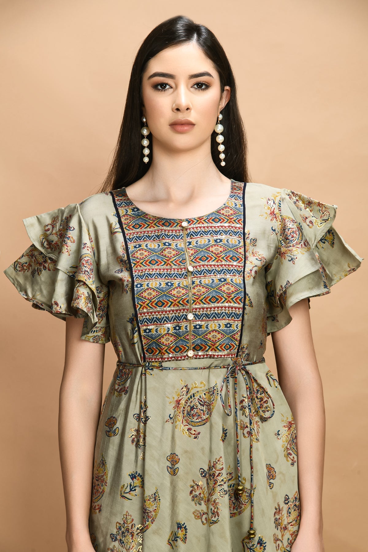 Grey Printed Dress