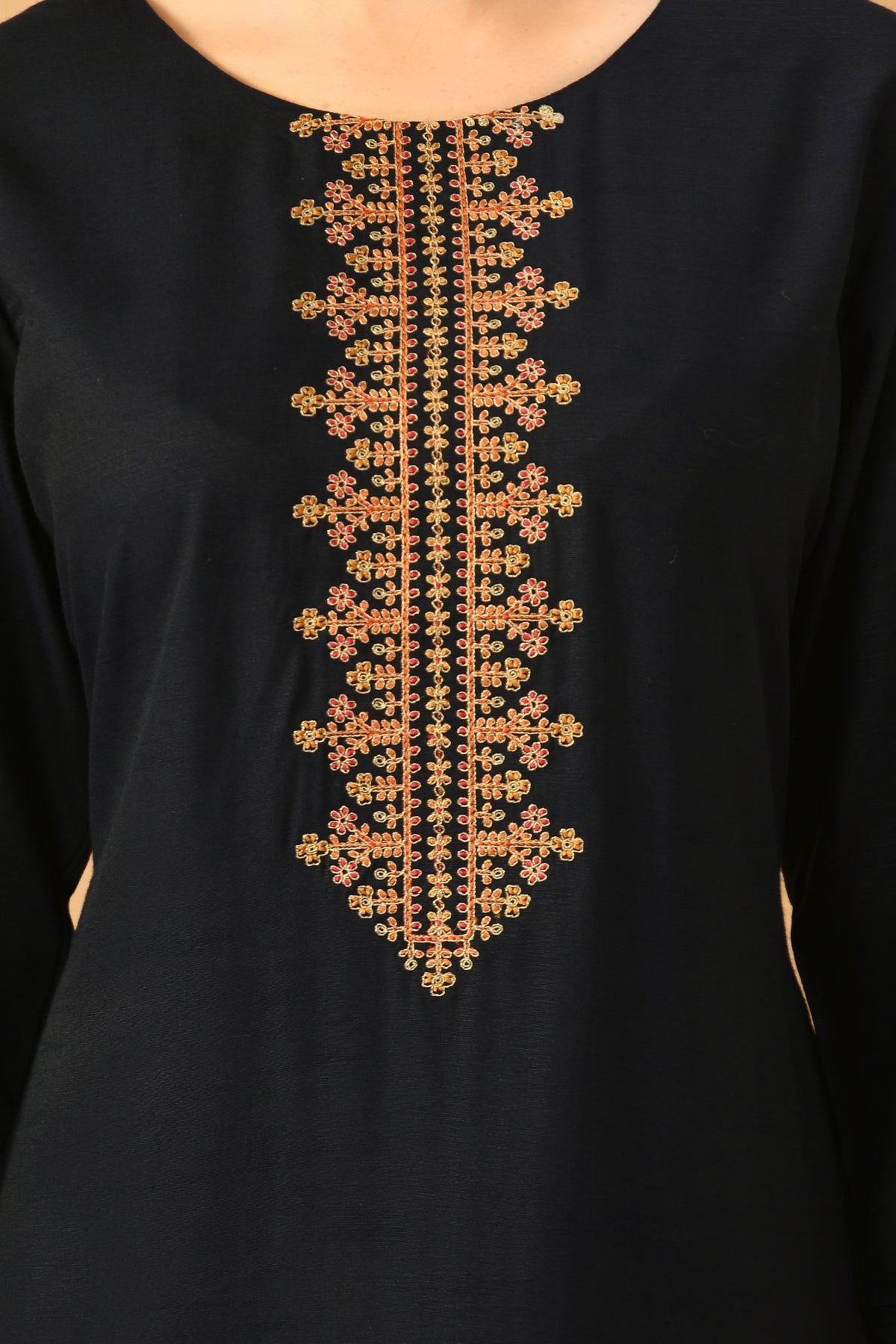 Blue Yoke Embroidered Kurta