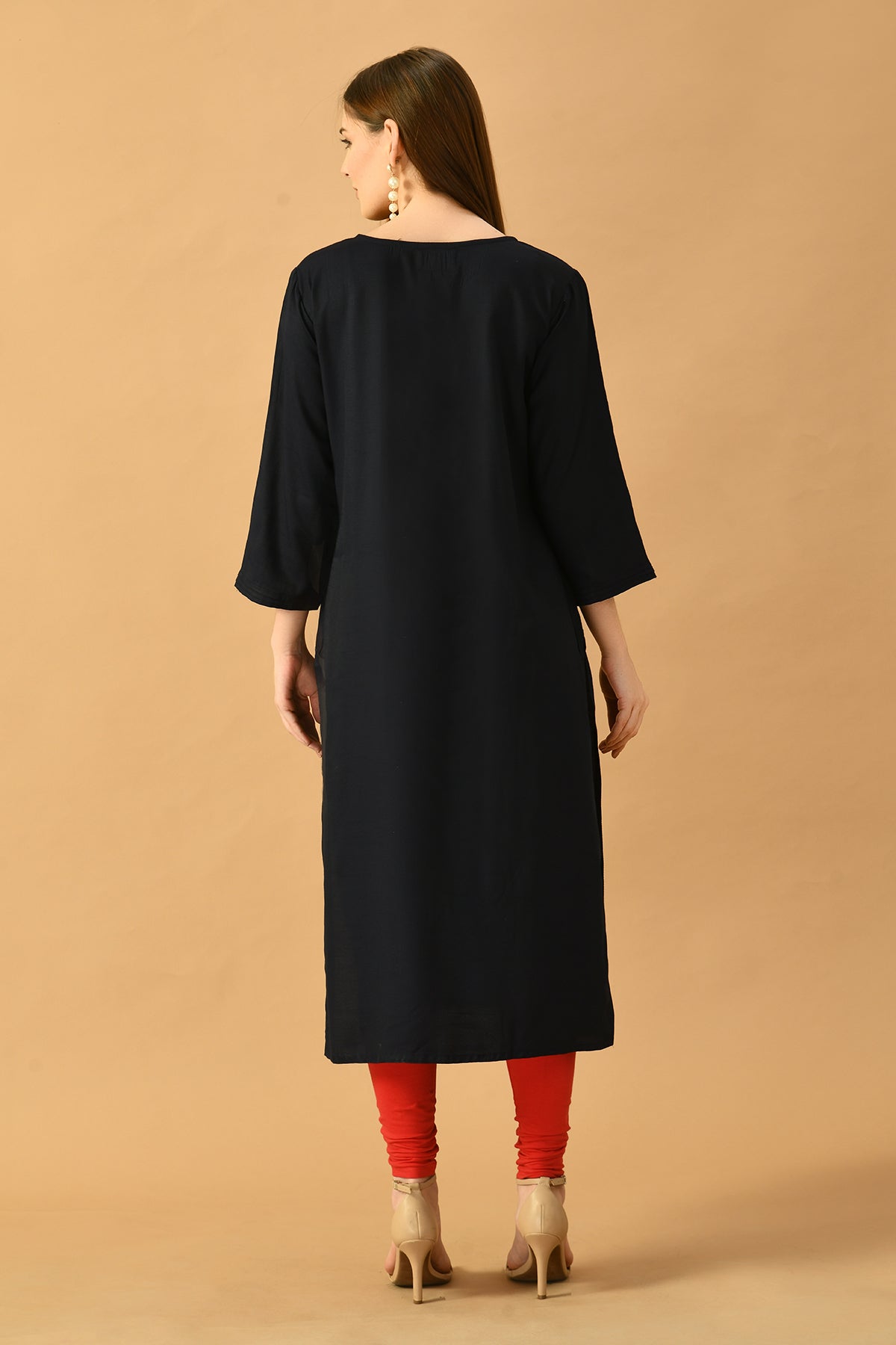 Blue Yoke Embroidered Kurta