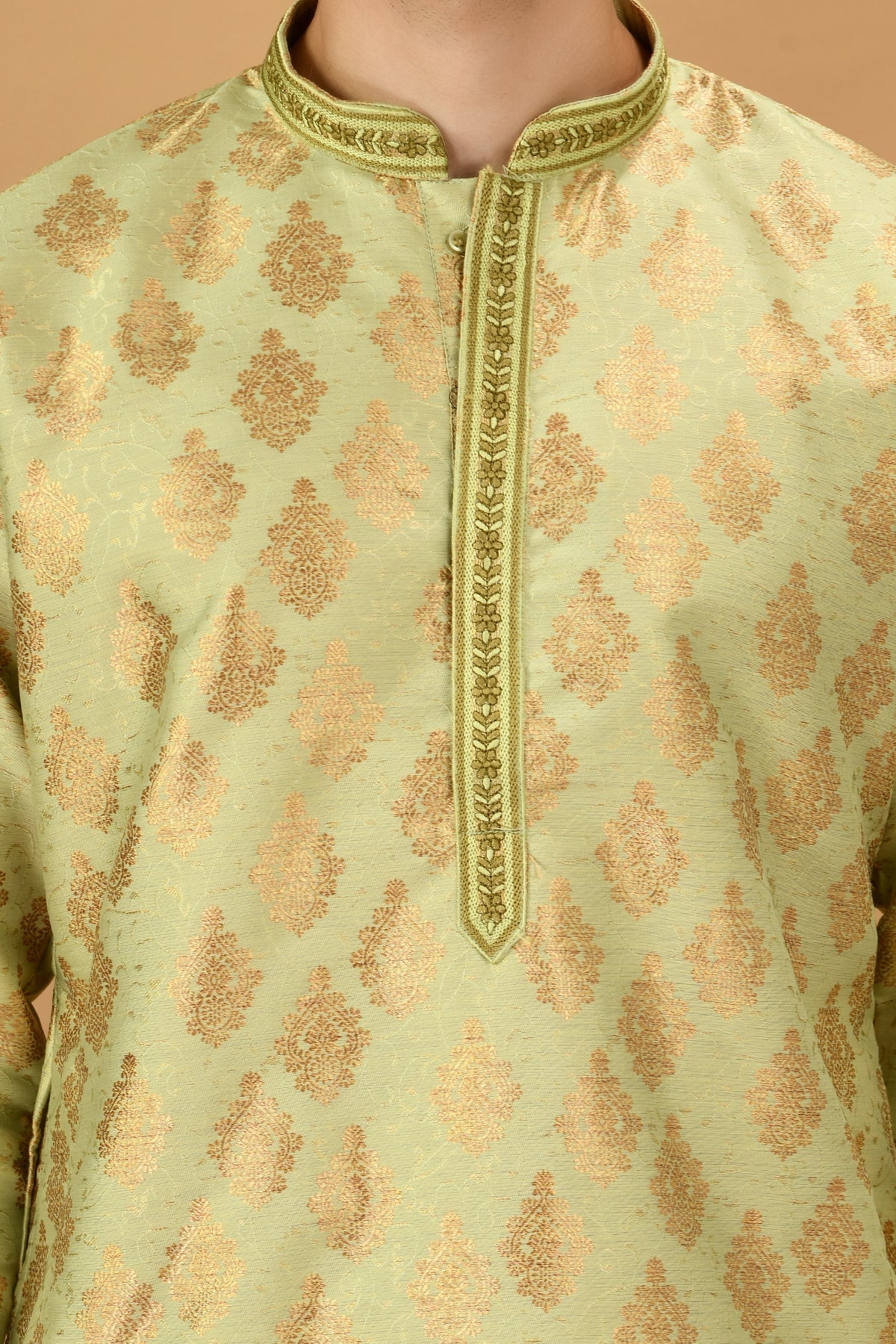 Green Self Design Kurta Set