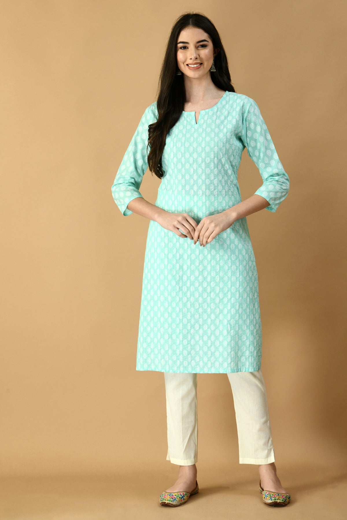 Mint Green Printed Kurta