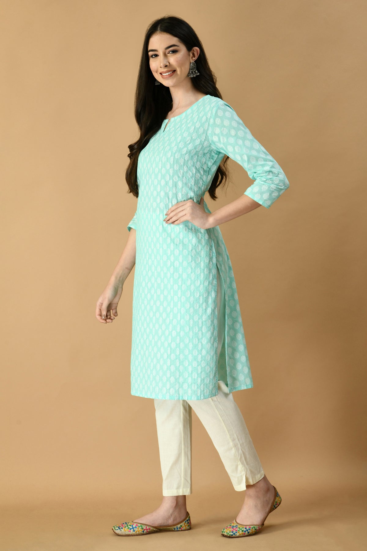 Mint Green Printed Kurta