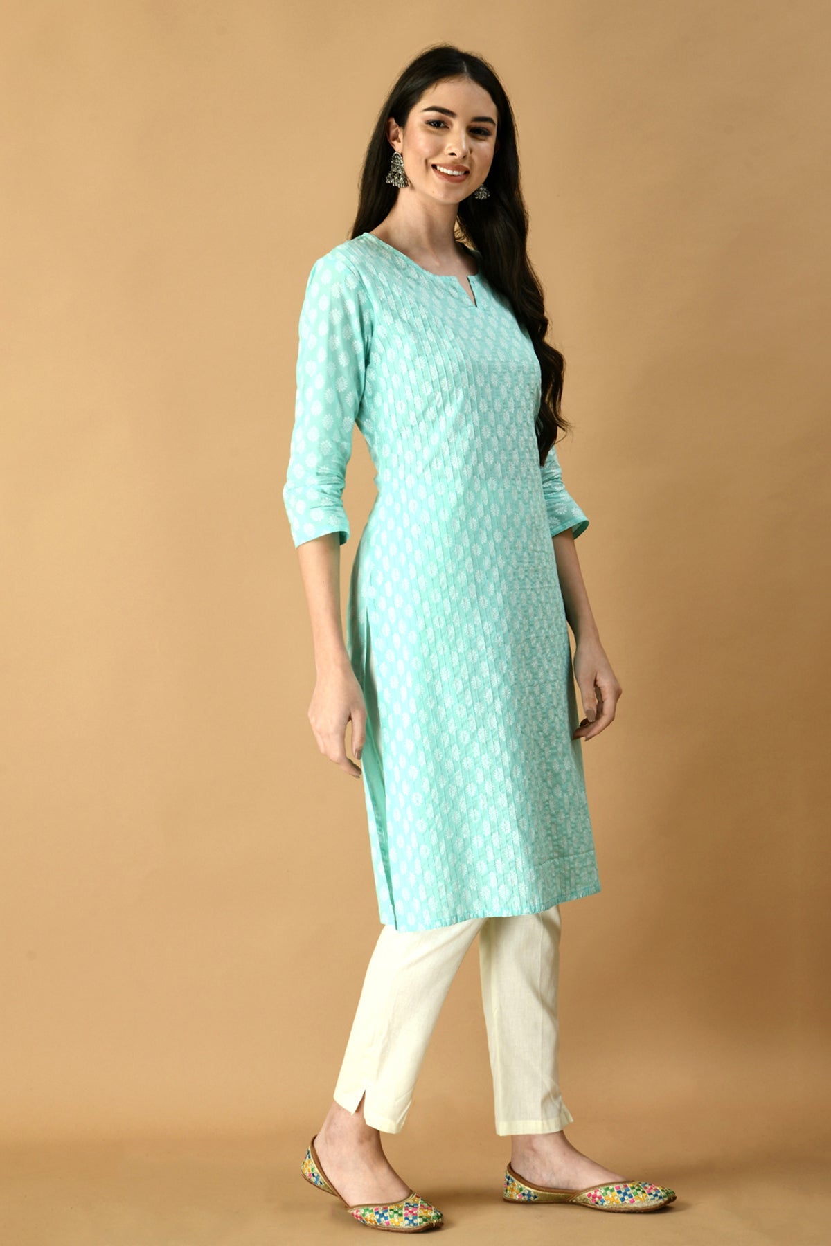 Mint Green Printed Kurta