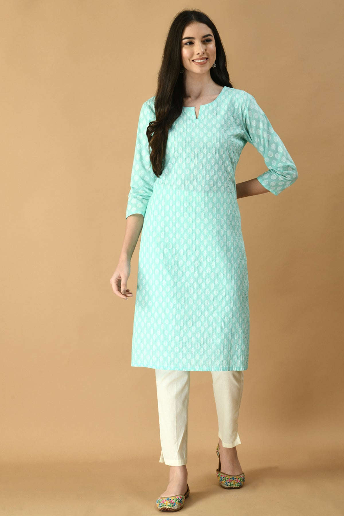 Mint Green Printed Kurta
