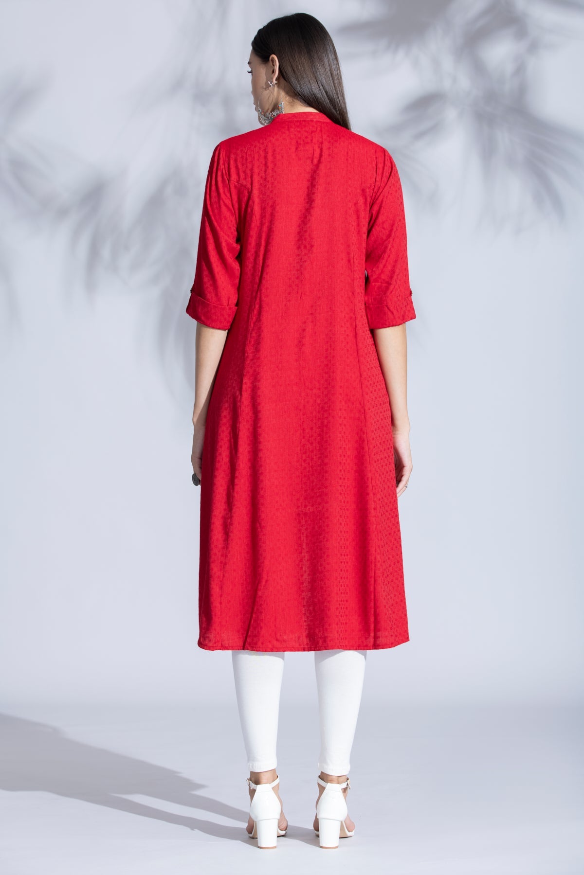 Maroon Solid Kurta