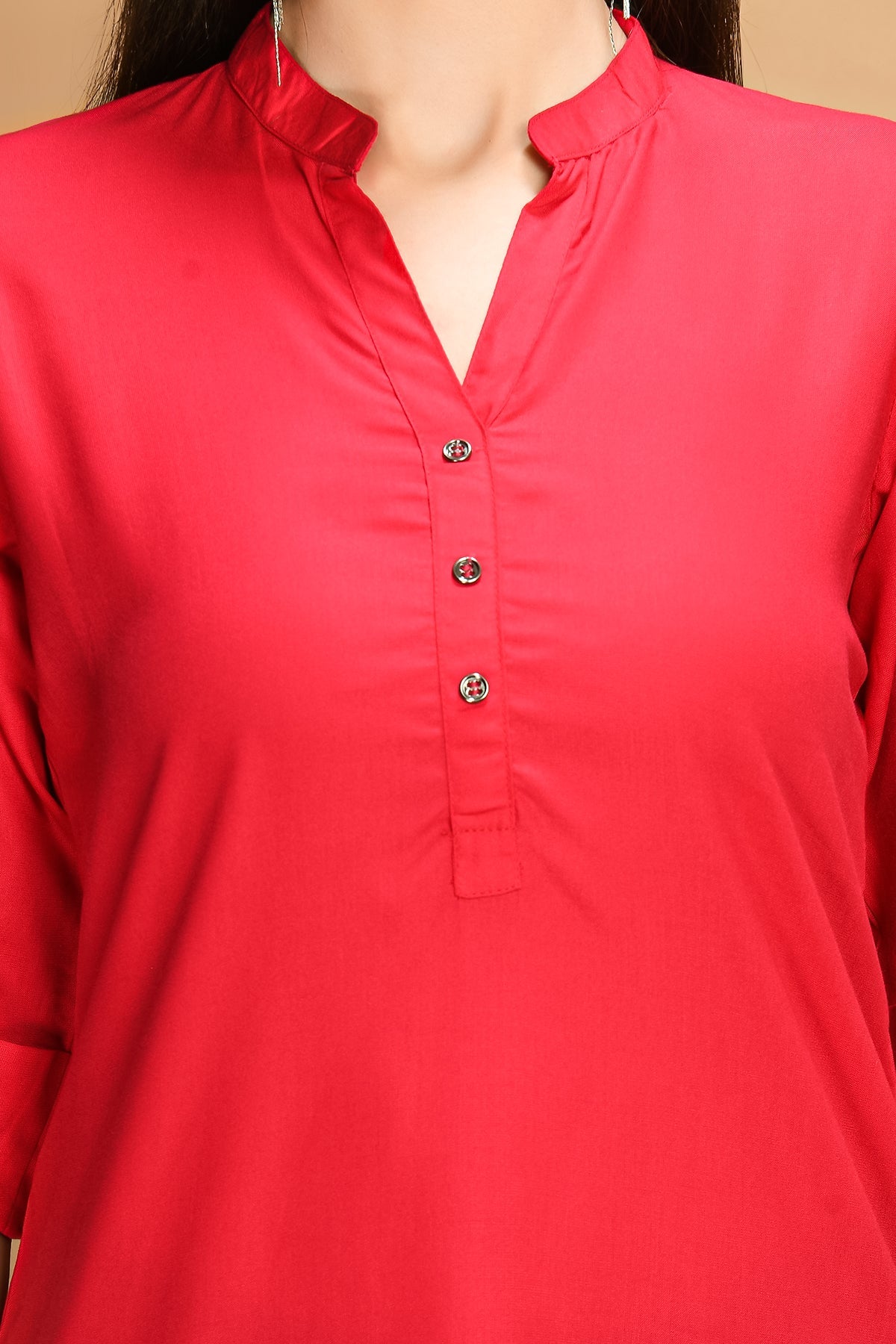 Pink Solid Straight Top
